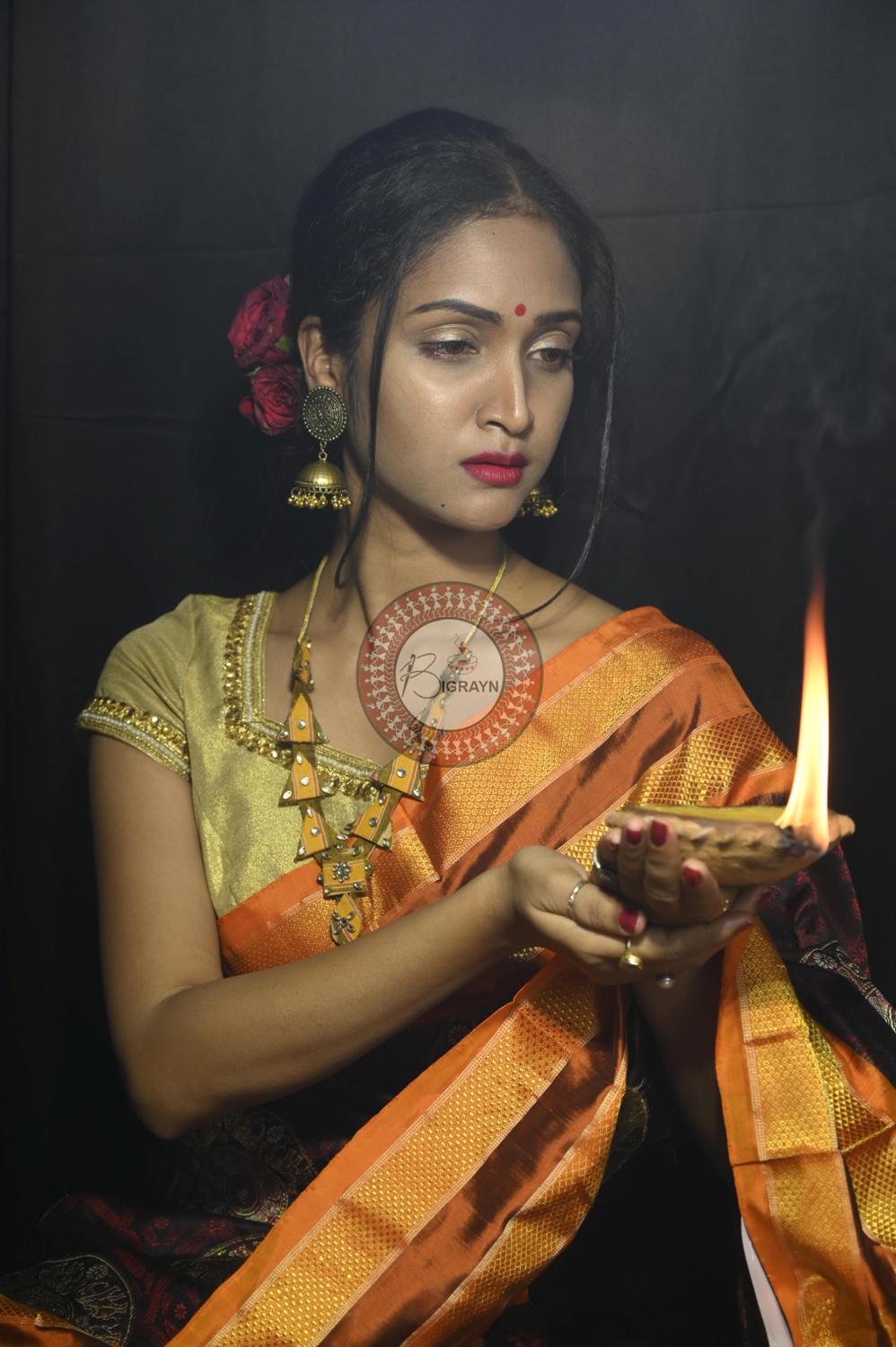 "Odisha Handloom Tissue Silk Saree with shimmering texture, elegant zari border, and lightweight drape, handcrafted by artisans"