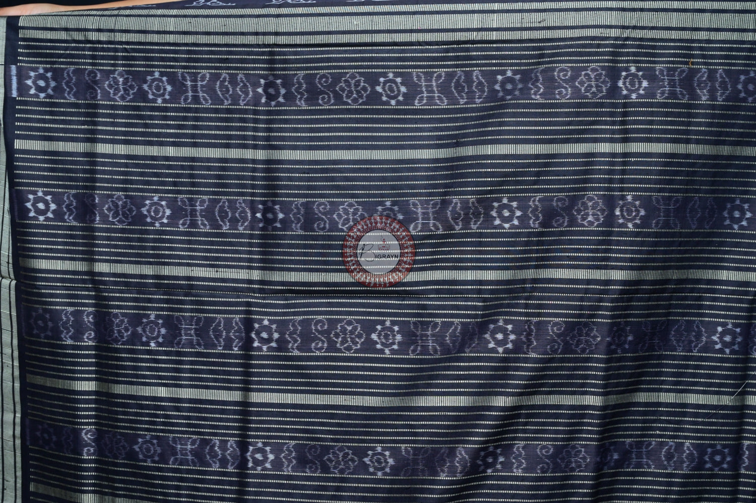 Black Hibiscus Natural Dye Silk Saree
