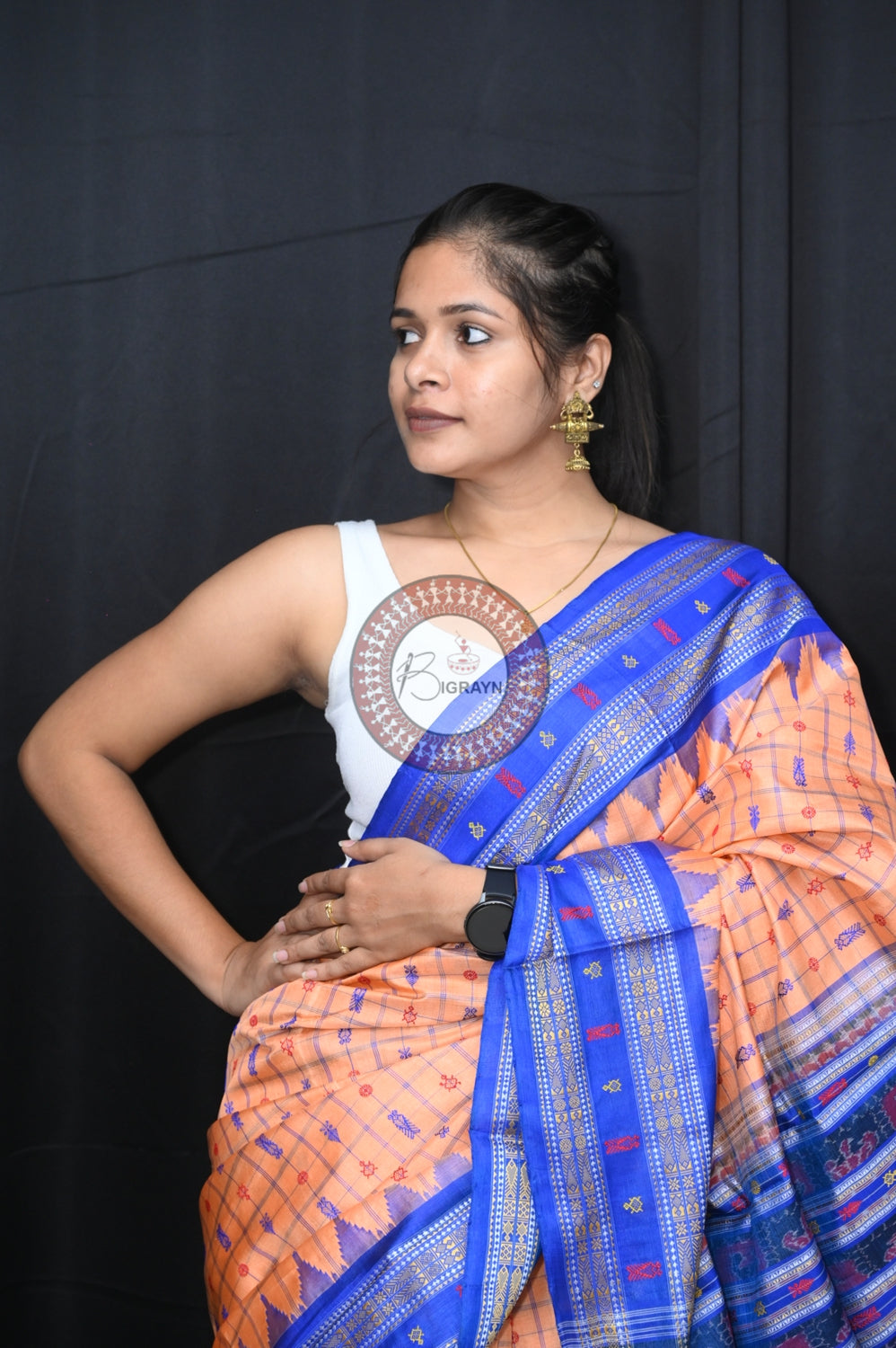 "Odisha Handloom Hazarbuti Bomkai Silk Saree with thousand buti motifs, intricate pallu design, and rich traditional craftsmanship"