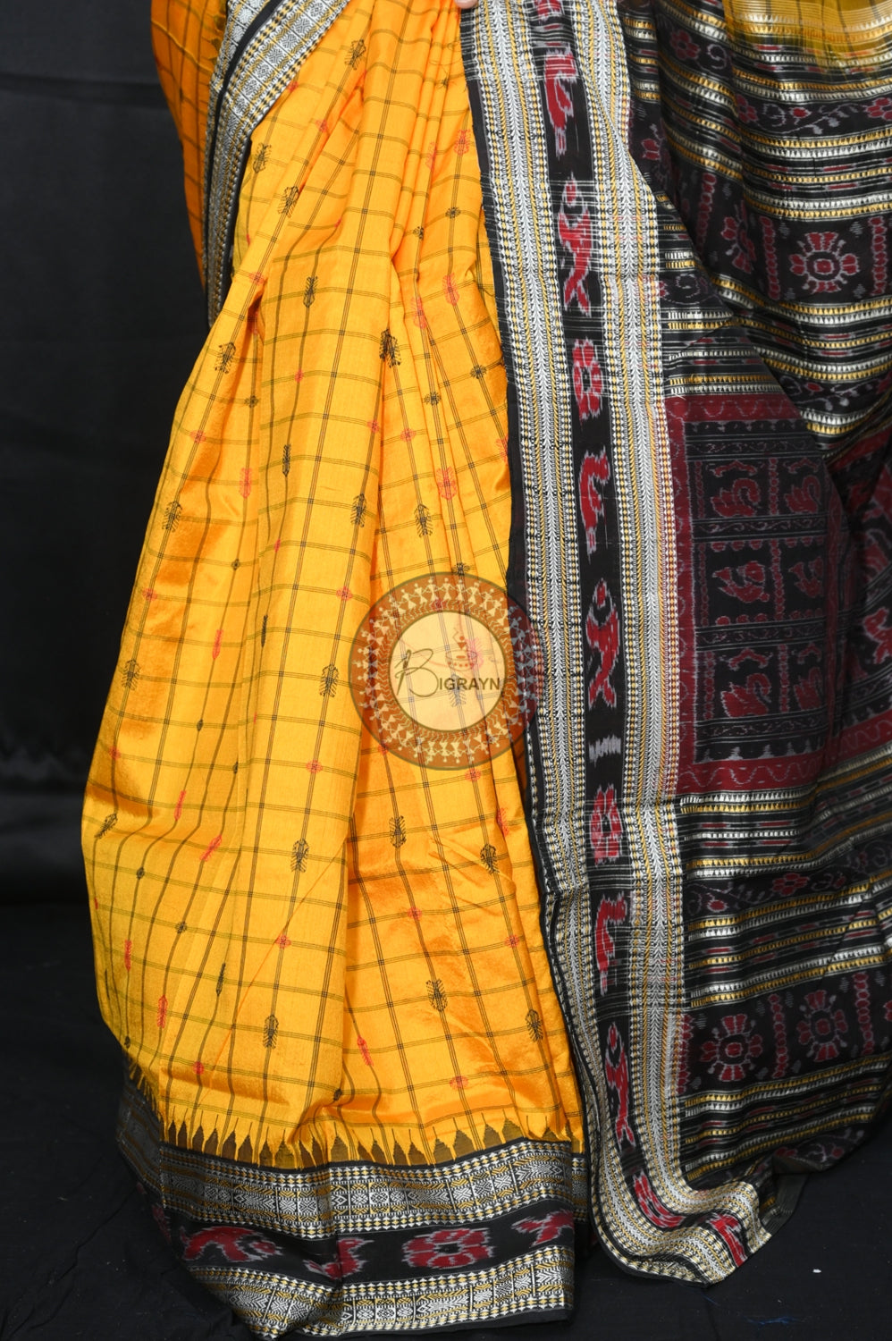 "Odisha Handloom Hazarbuti Bomkai Silk Saree with thousand buti motifs, intricate pallu design, and rich traditional craftsmanship"