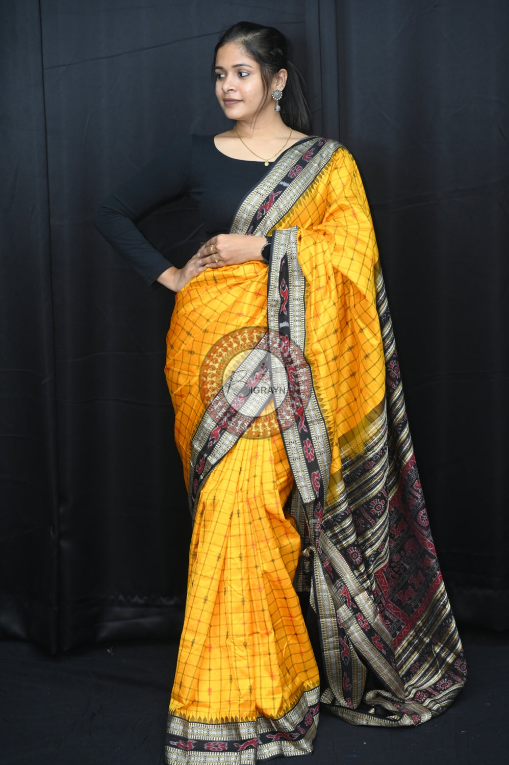 "Odisha Handloom Hazarbuti Bomkai Silk Saree with thousand buti motifs, intricate pallu design, and rich traditional craftsmanship"