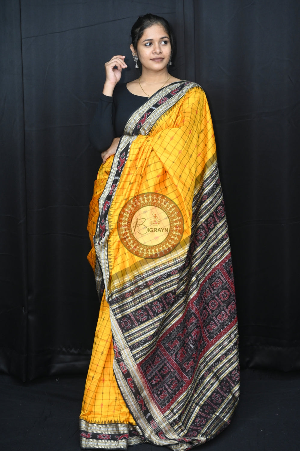 "Odisha Handloom Hazarbuti Bomkai Silk Saree with thousand buti motifs, intricate pallu design, and rich traditional craftsmanship"