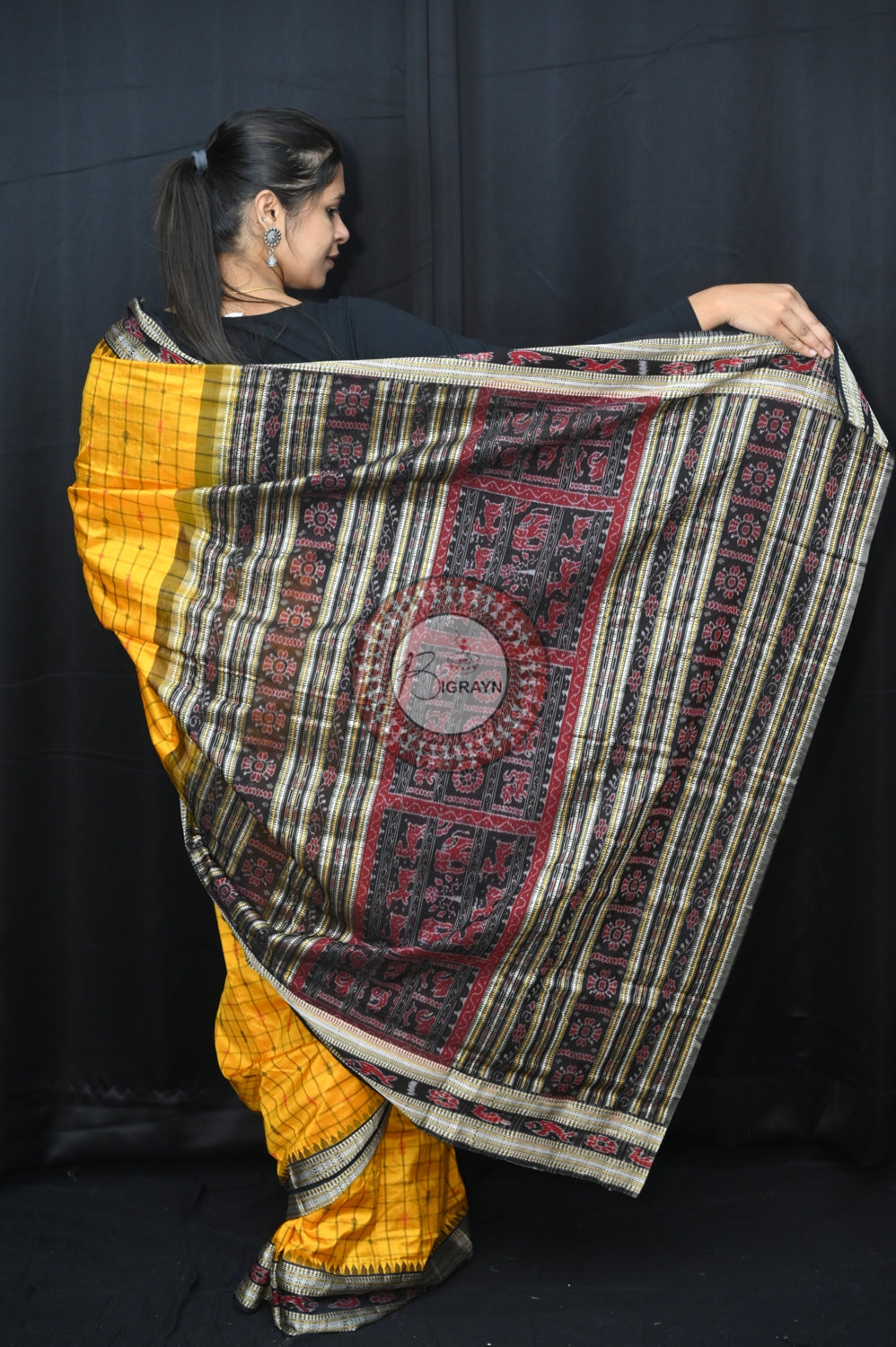 "Odisha Handloom Hazarbuti Bomkai Silk Saree with thousand buti motifs, intricate pallu design, and rich traditional craftsmanship"