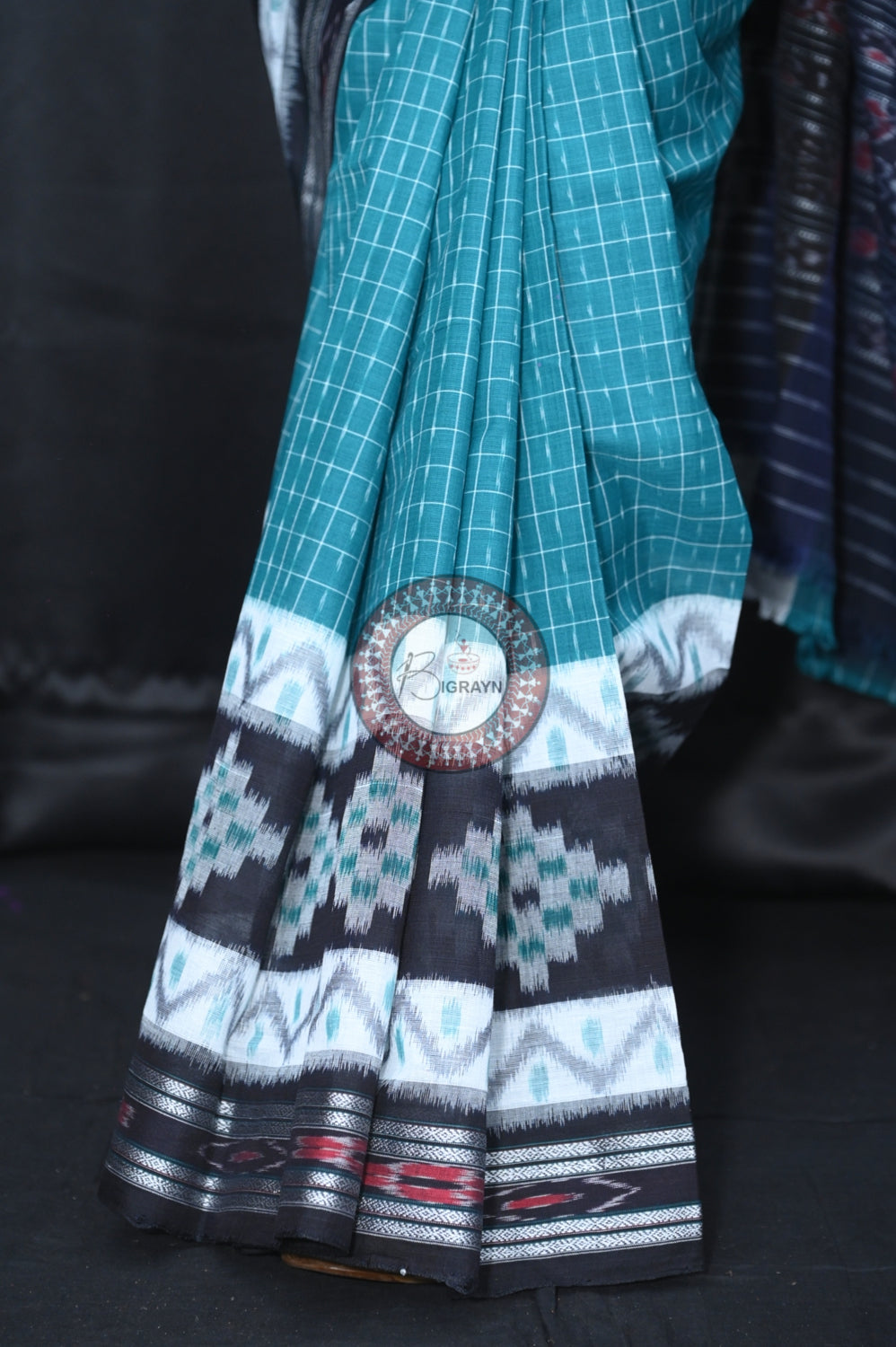 Green Black Maniraja Khandua Cotton Saree