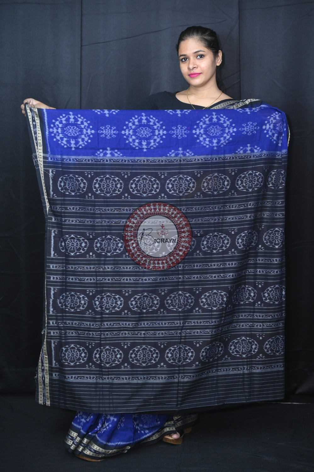 Blue Black Special Tribal Khandua Cotton Saree