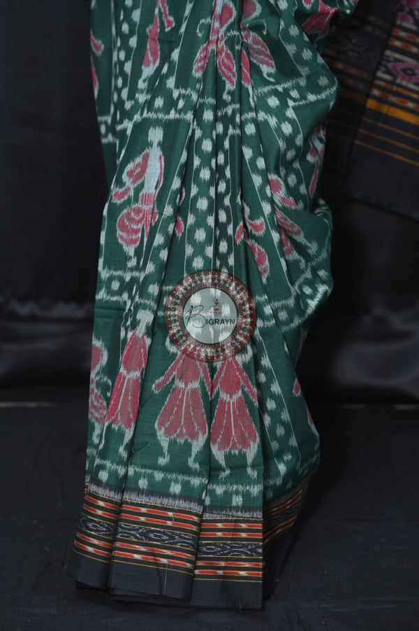 Leaf Green Special Tribal Khandua Cotton Saree
