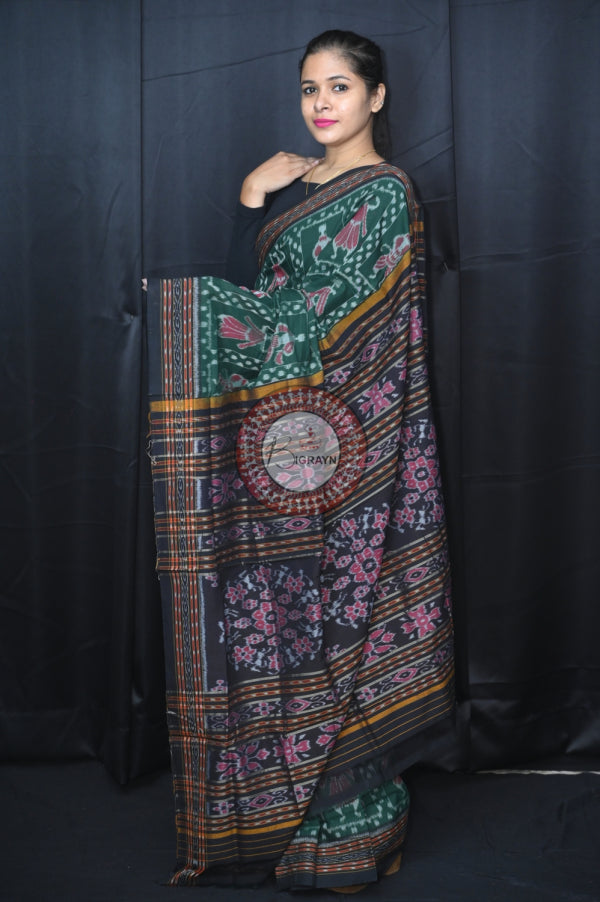 Leaf Green Special Tribal Khandua Cotton Saree