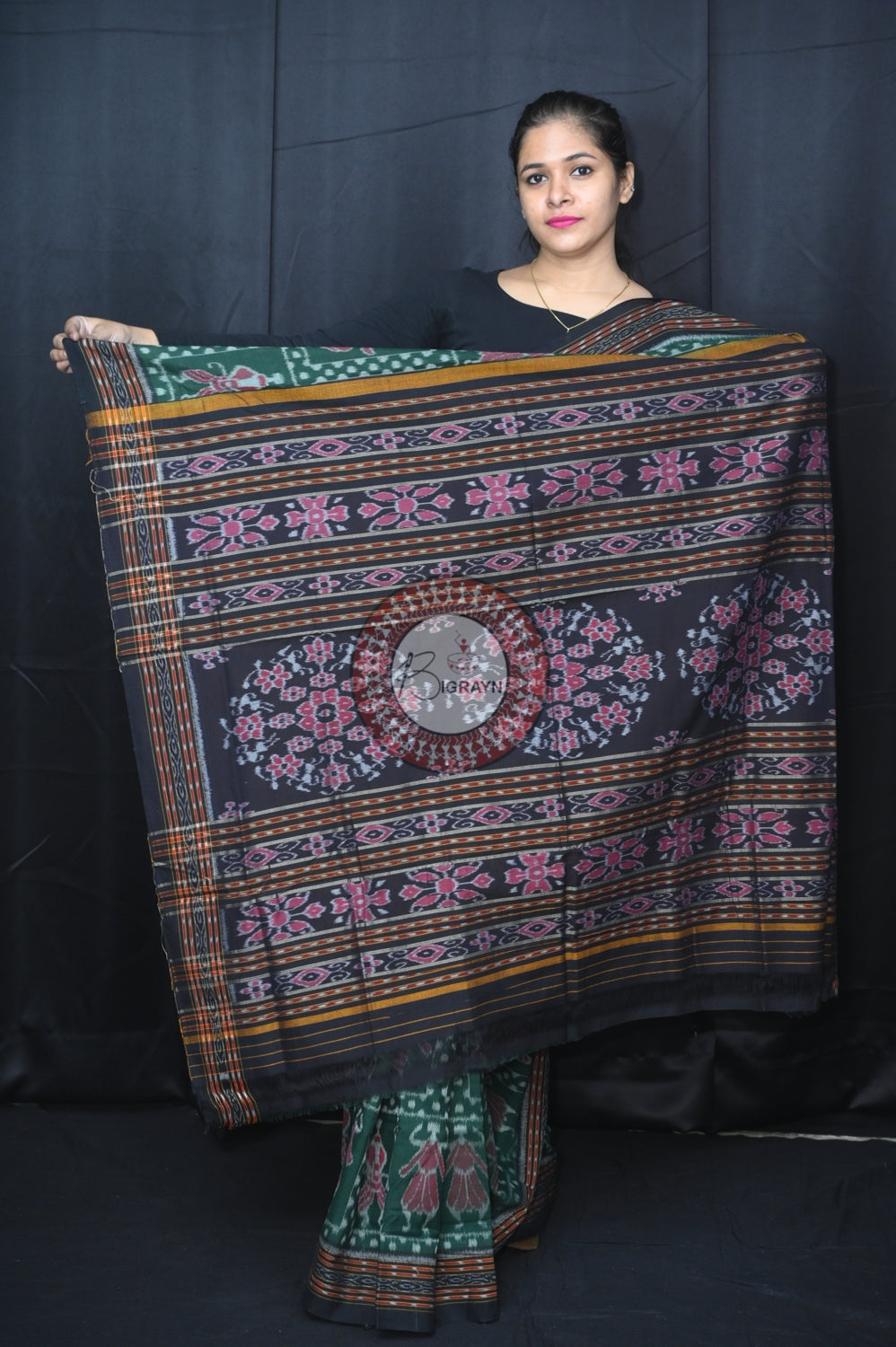 Leaf Green Special Tribal Khandua Cotton Saree