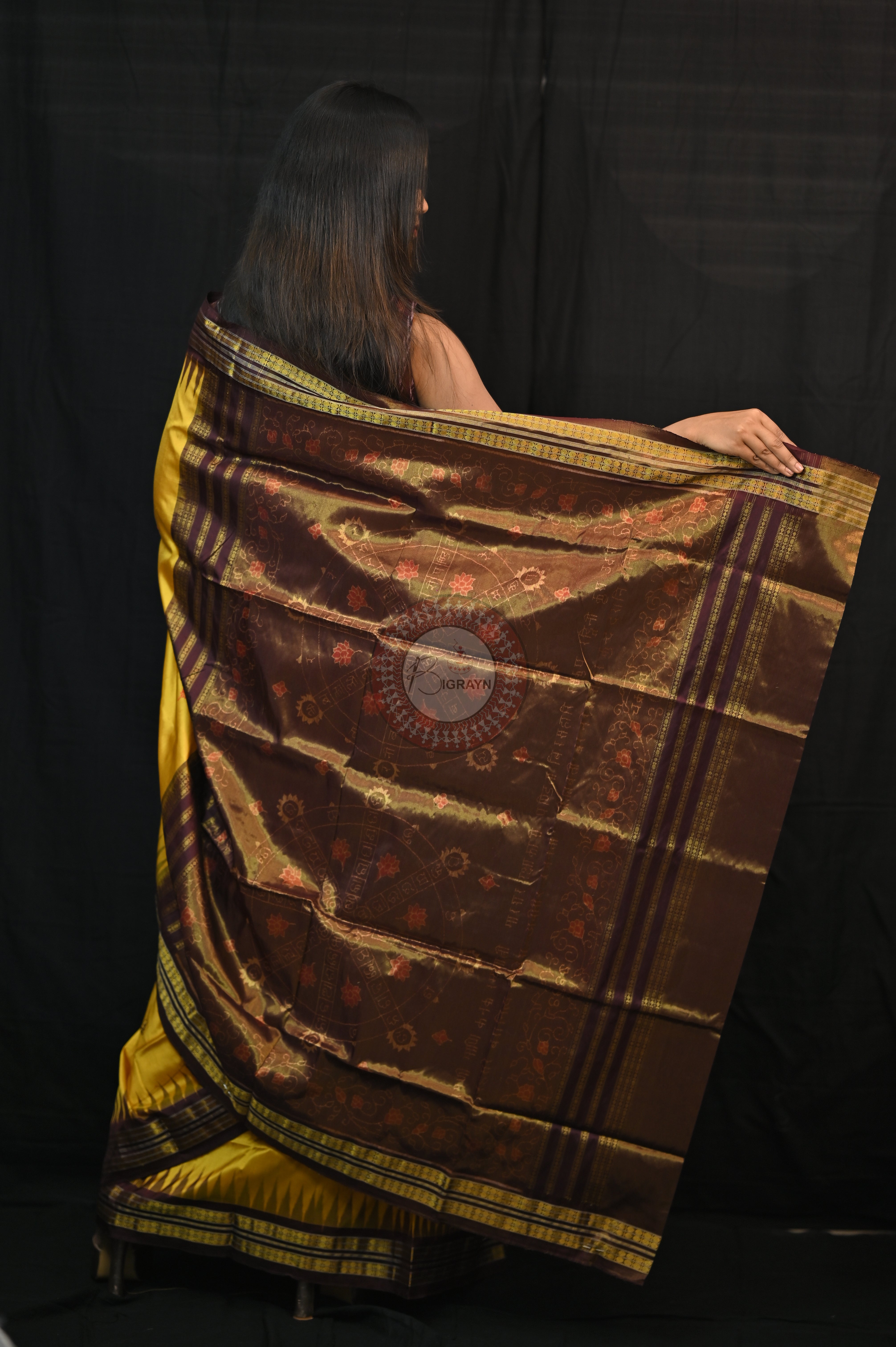 "Odisha Handloom Tissue Silk Saree with shimmering texture, elegant zari border, and lightweight drape, handcrafted by artisans"