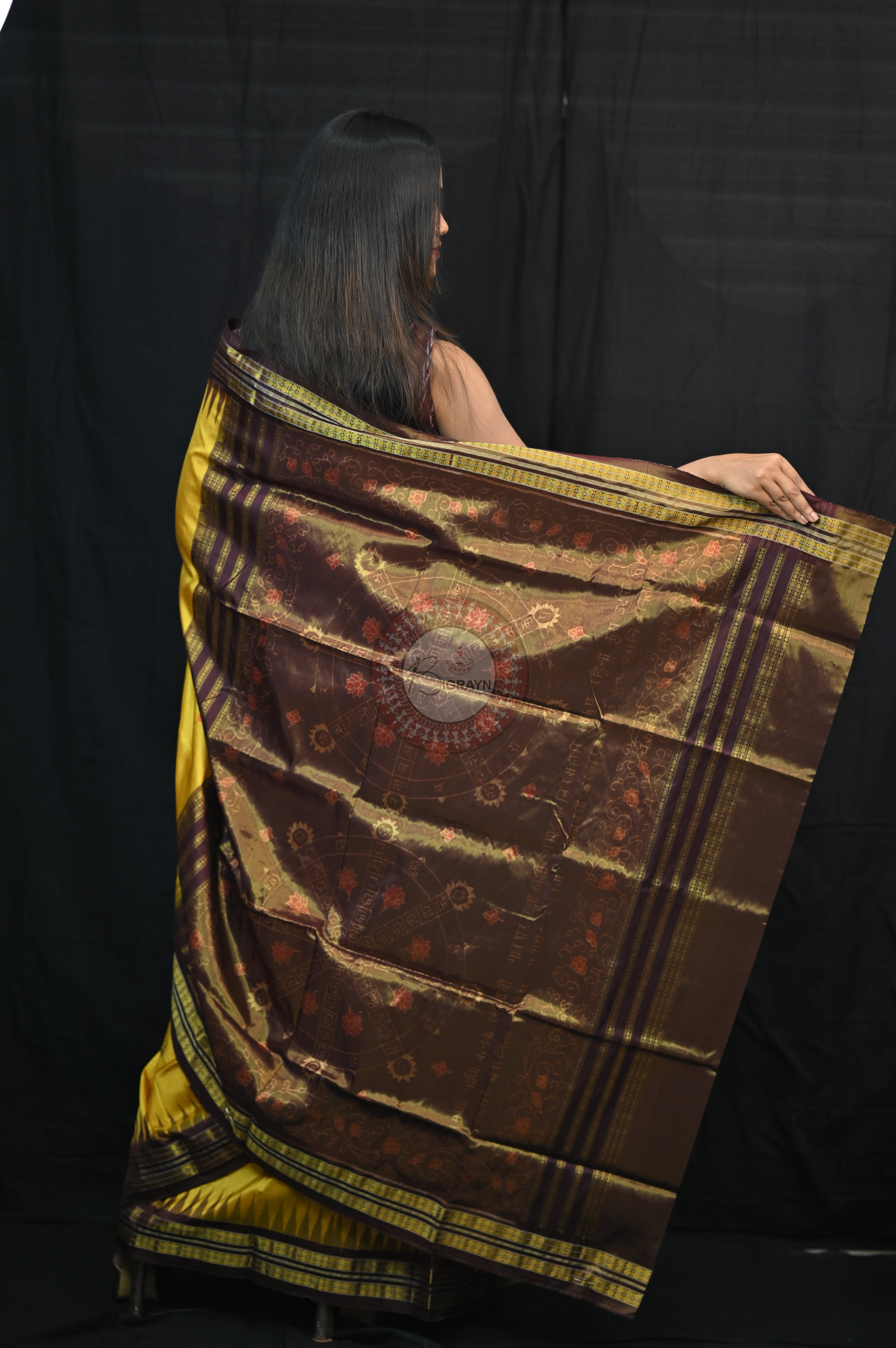 "Odisha Handloom Tissue Silk Saree with shimmering texture, elegant zari border, and lightweight drape, handcrafted by artisans"