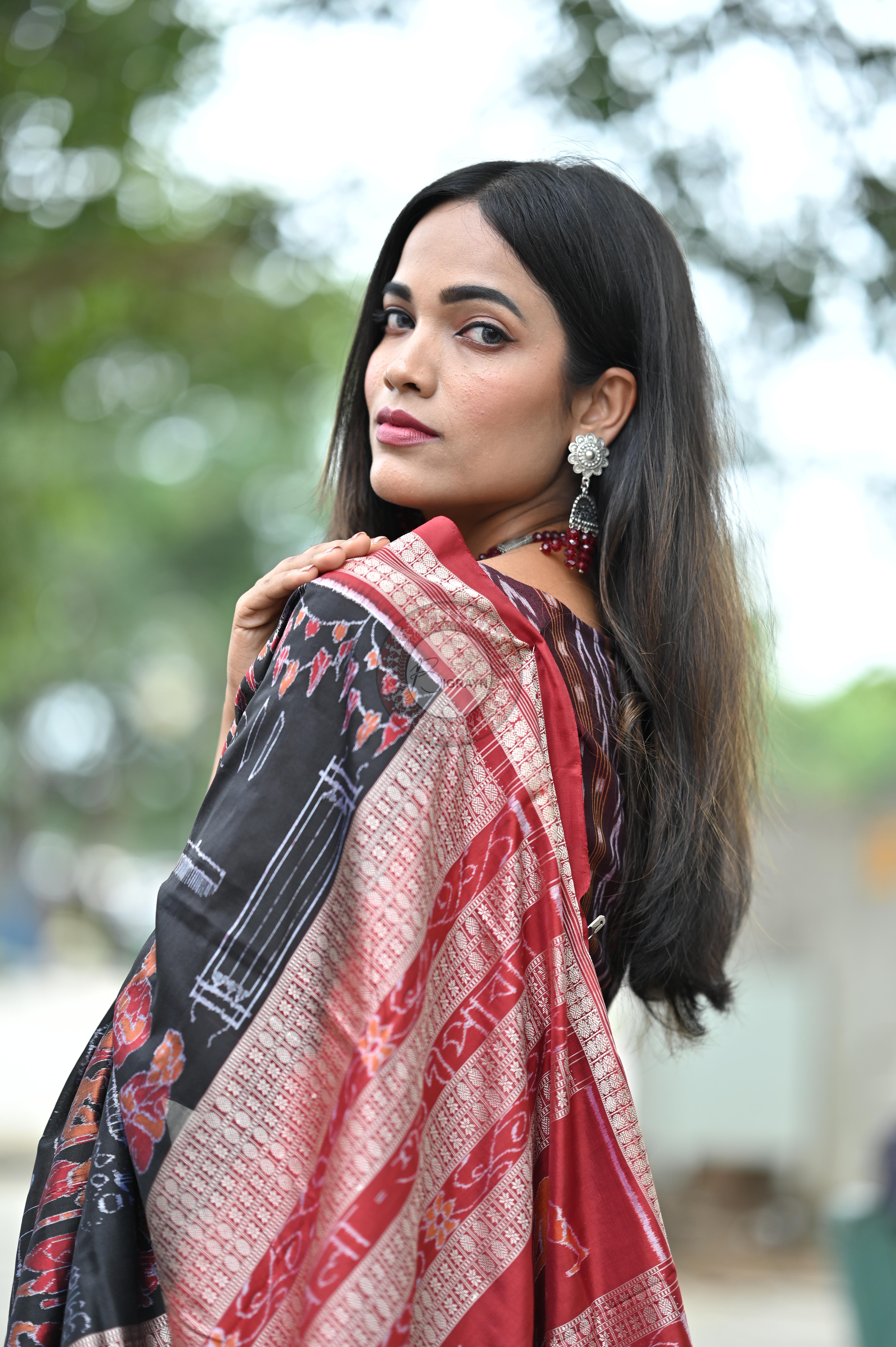 Black Exclusive Diwali Sambalpuri Silk Saree