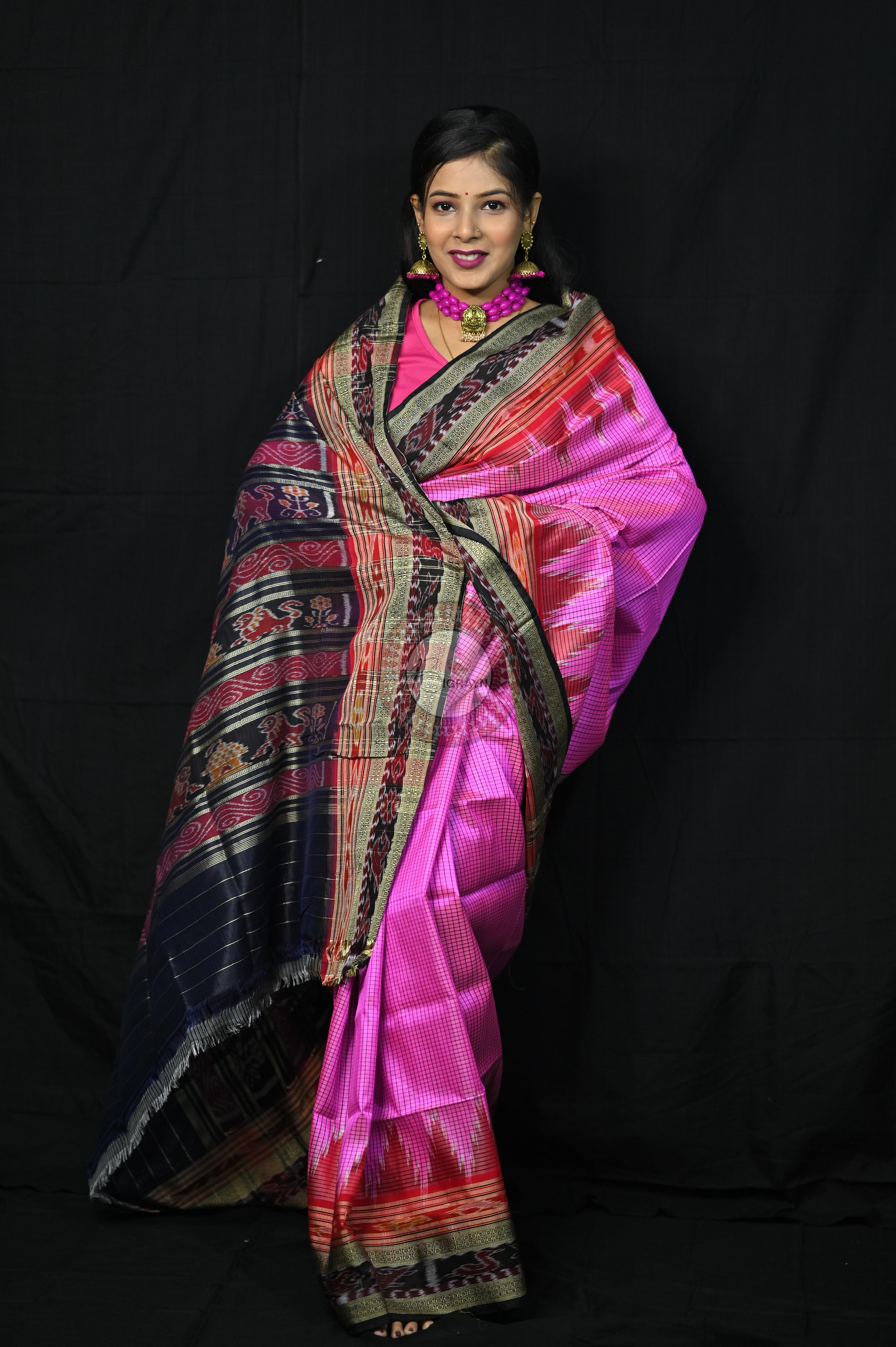 Pink Sachipar Khandua Silk Saree
