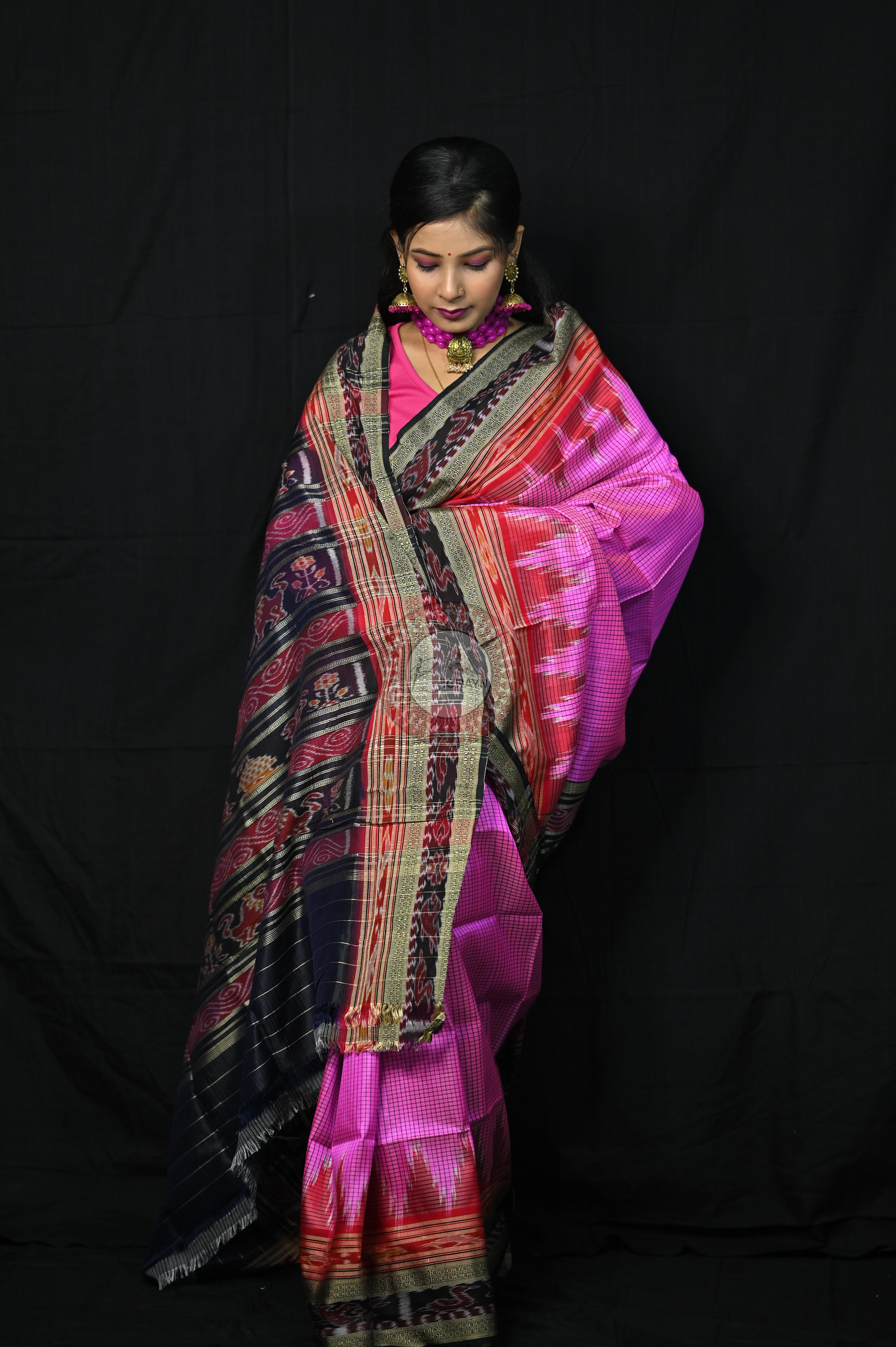 Pink Sachipar Khandua Silk Saree