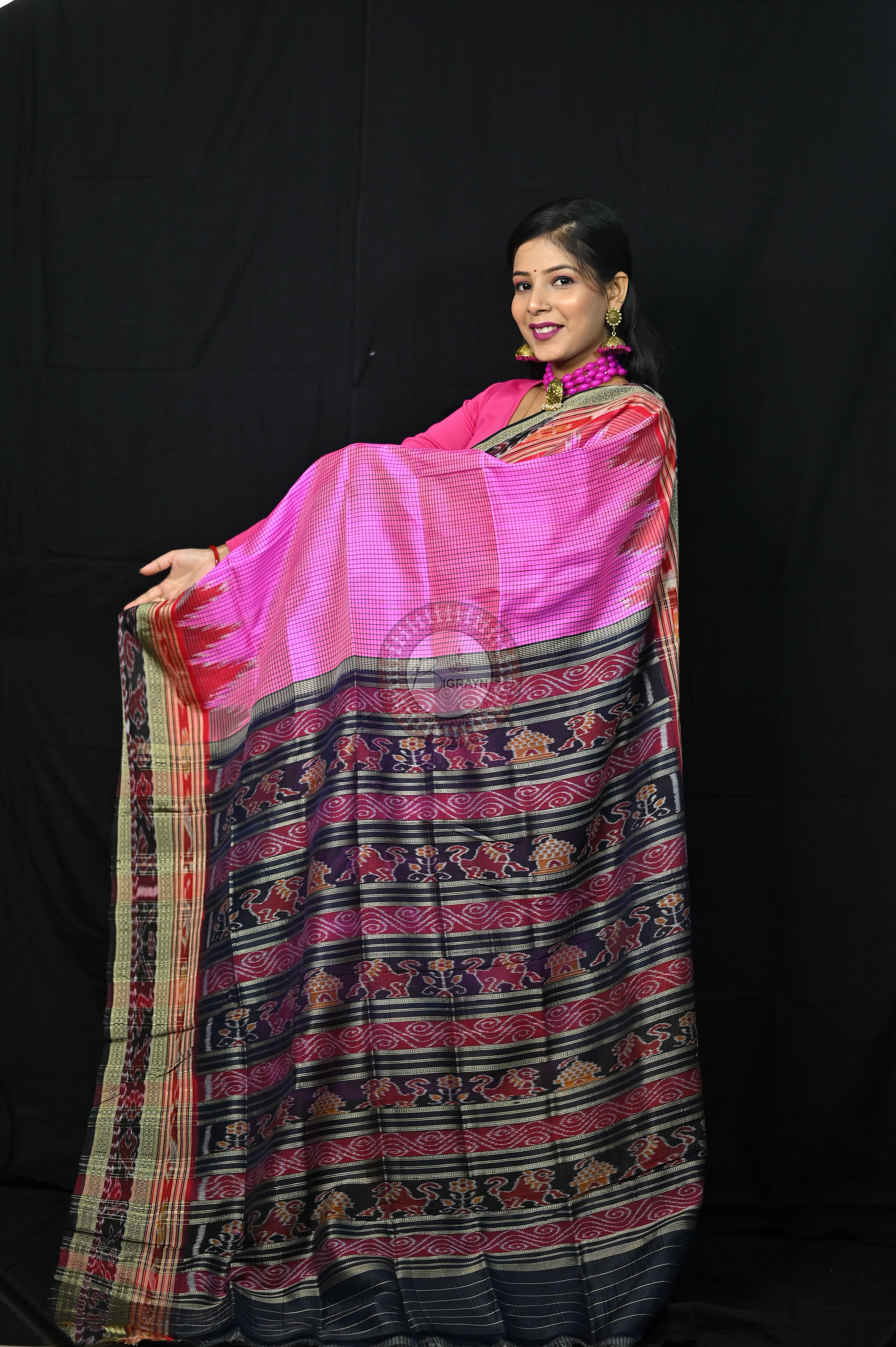 Pink Sachipar Khandua Silk Saree