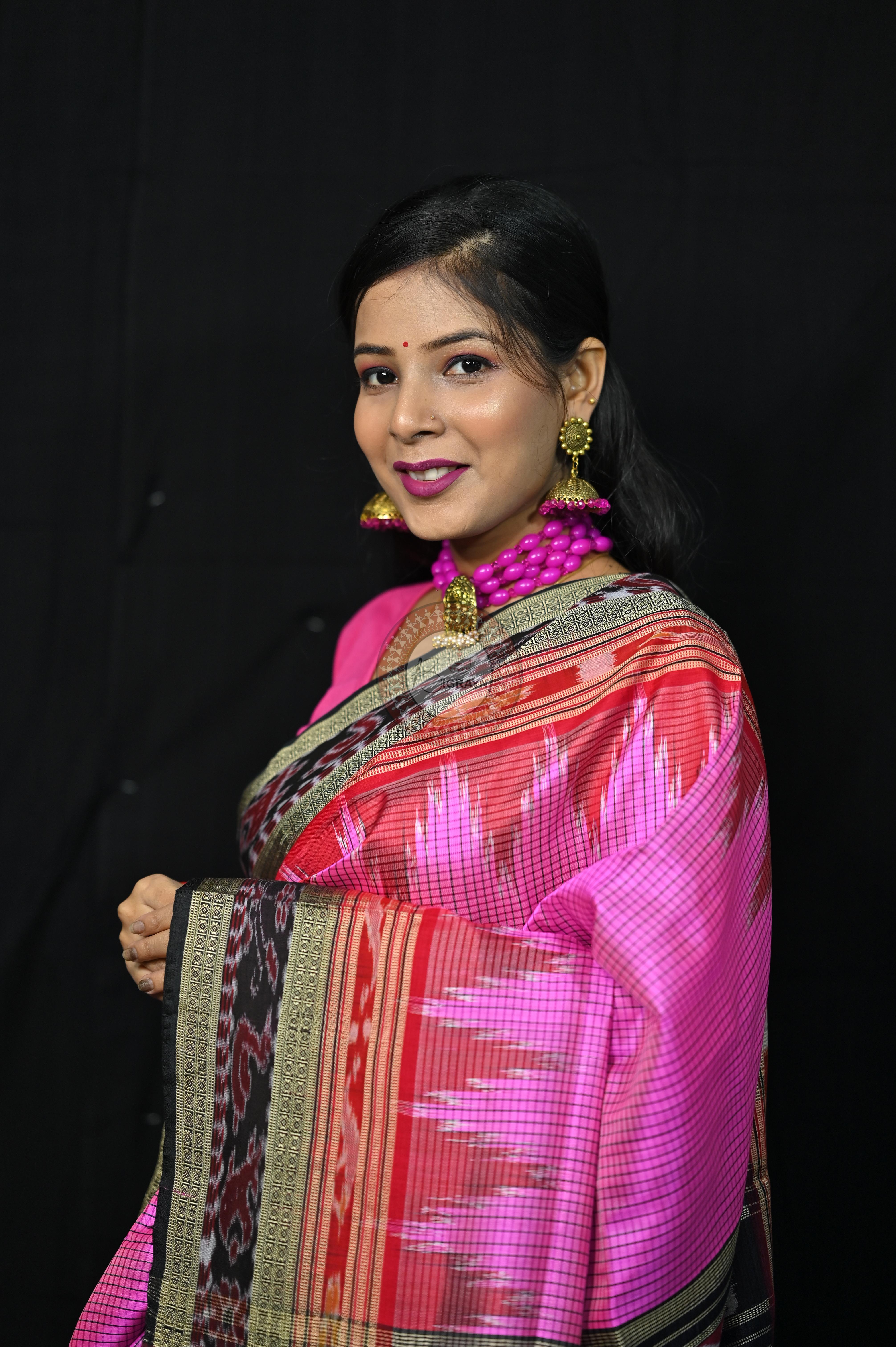 Pink Sachipar Khandua Silk Saree