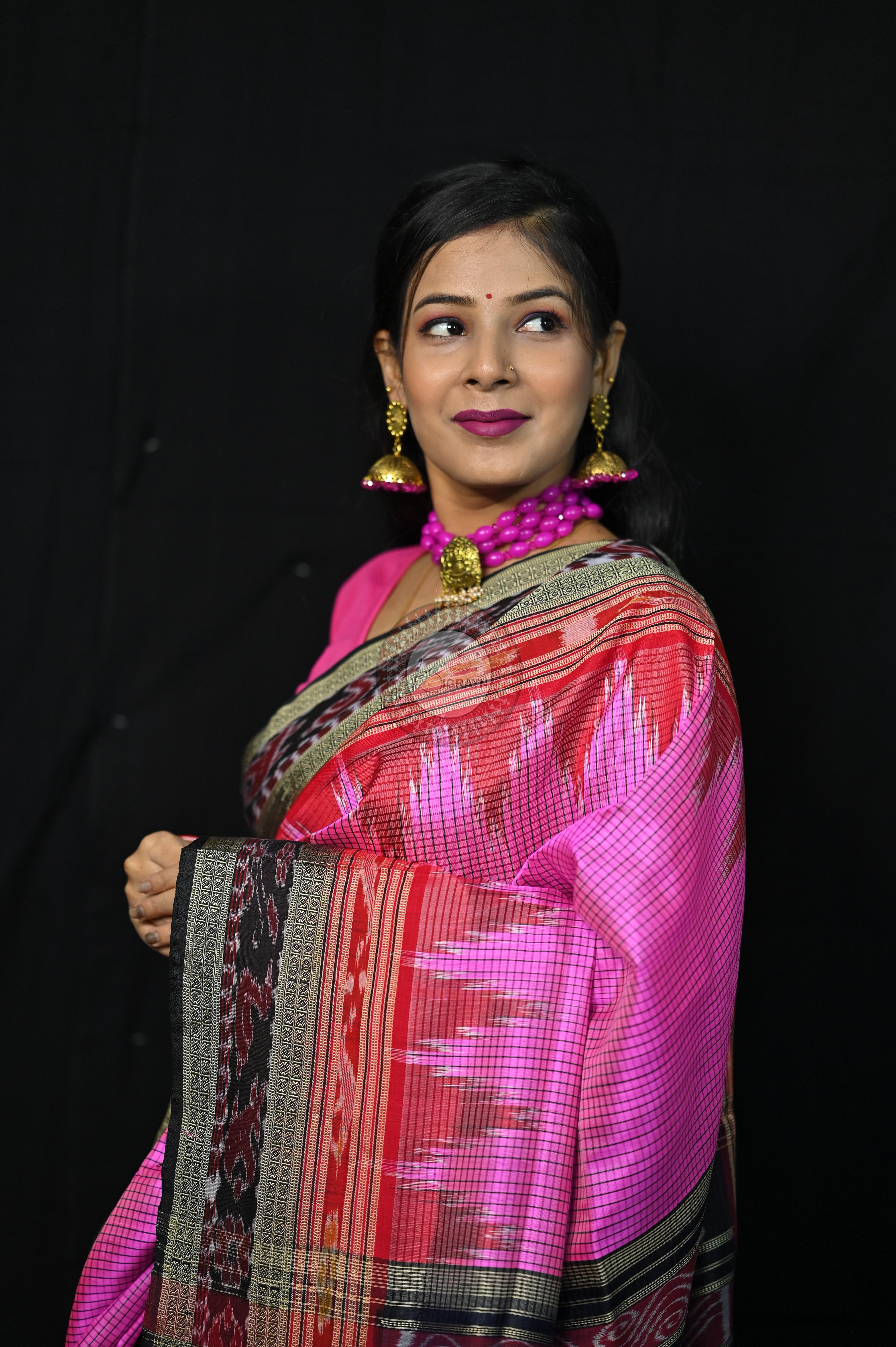 Pink Sachipar Khandua Silk Saree