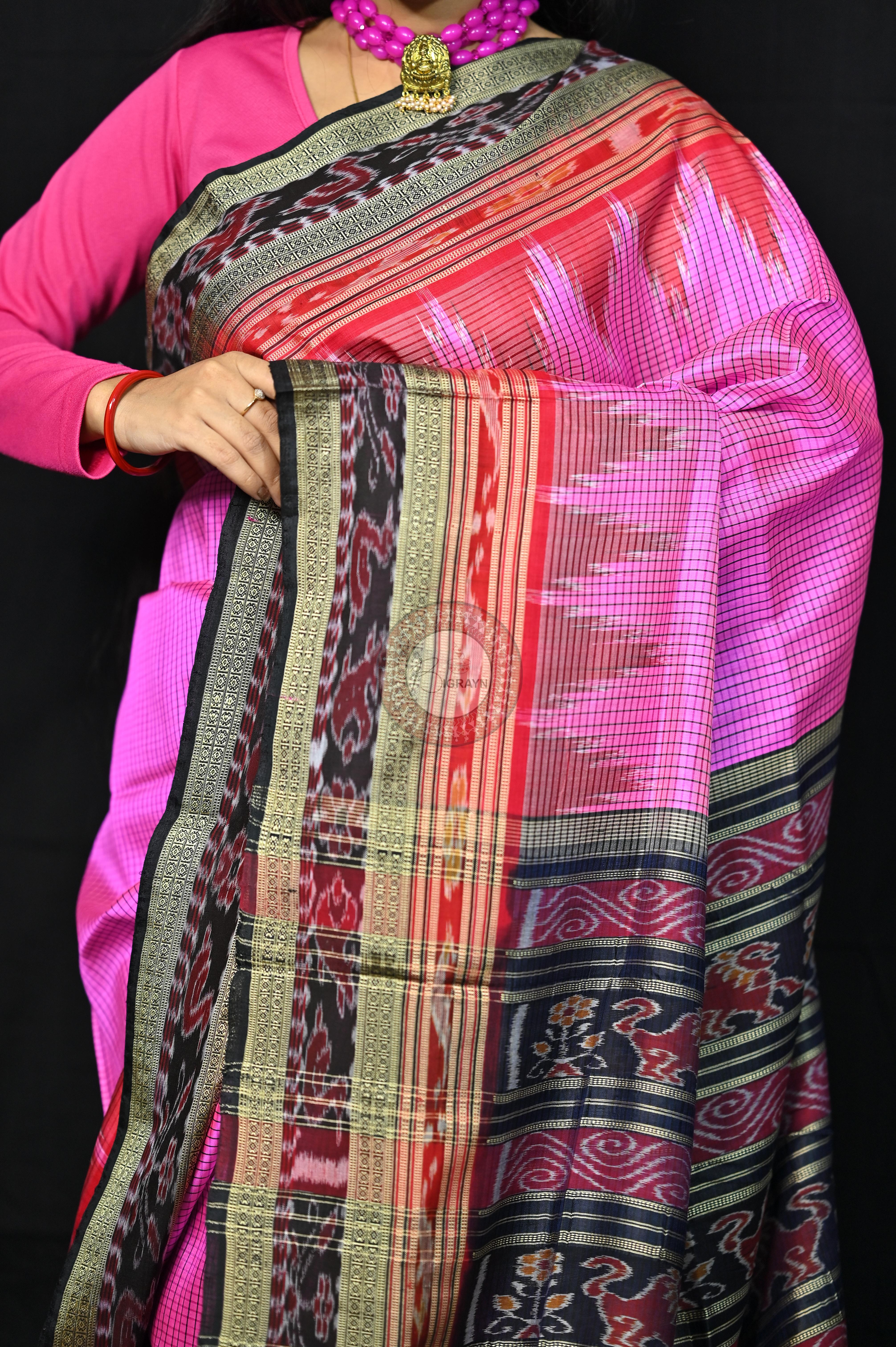 Pink Sachipar Khandua Silk Saree