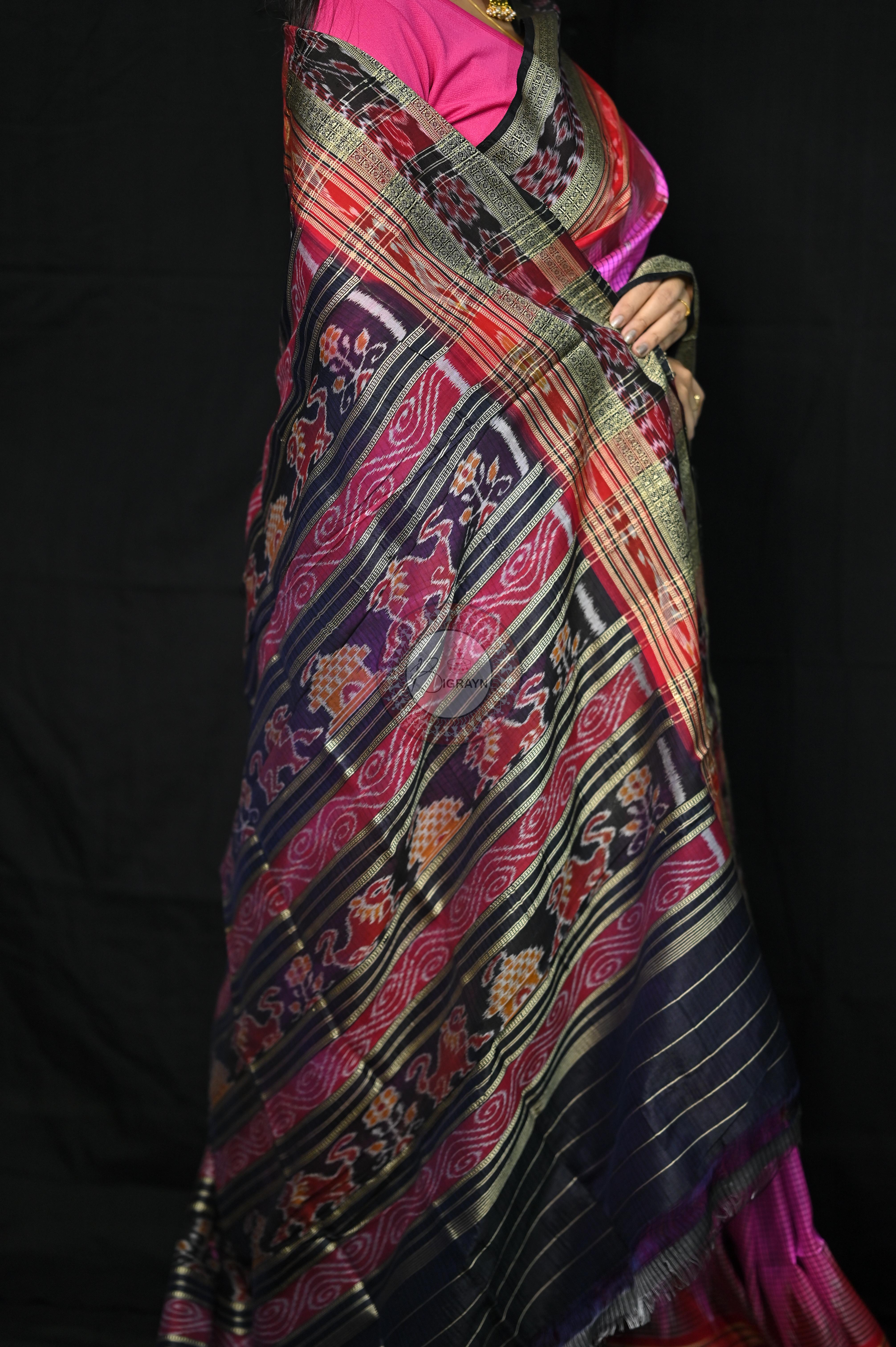 Pink Sachipar Khandua Silk Saree