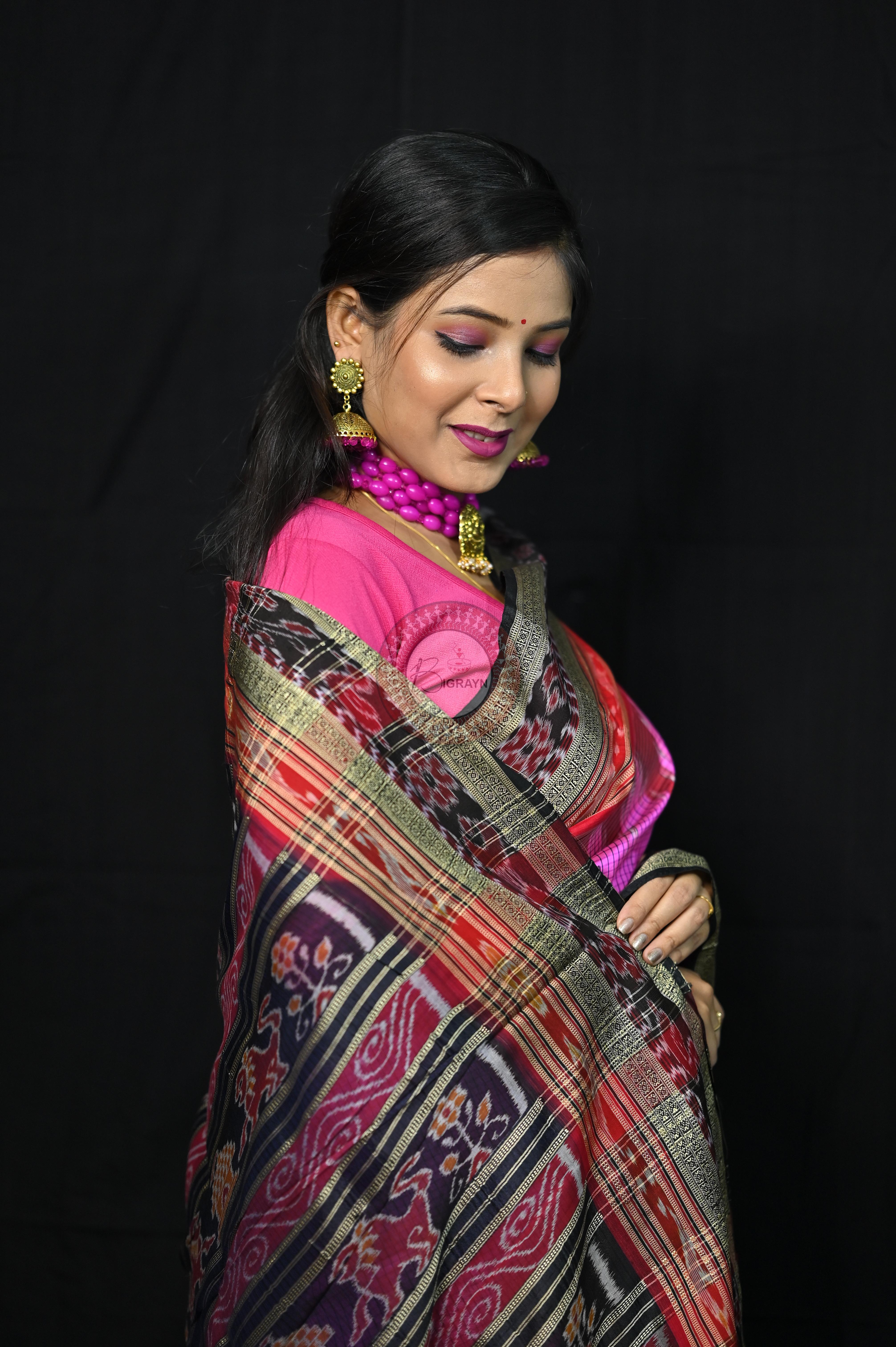 Pink Sachipar Khandua Silk Saree