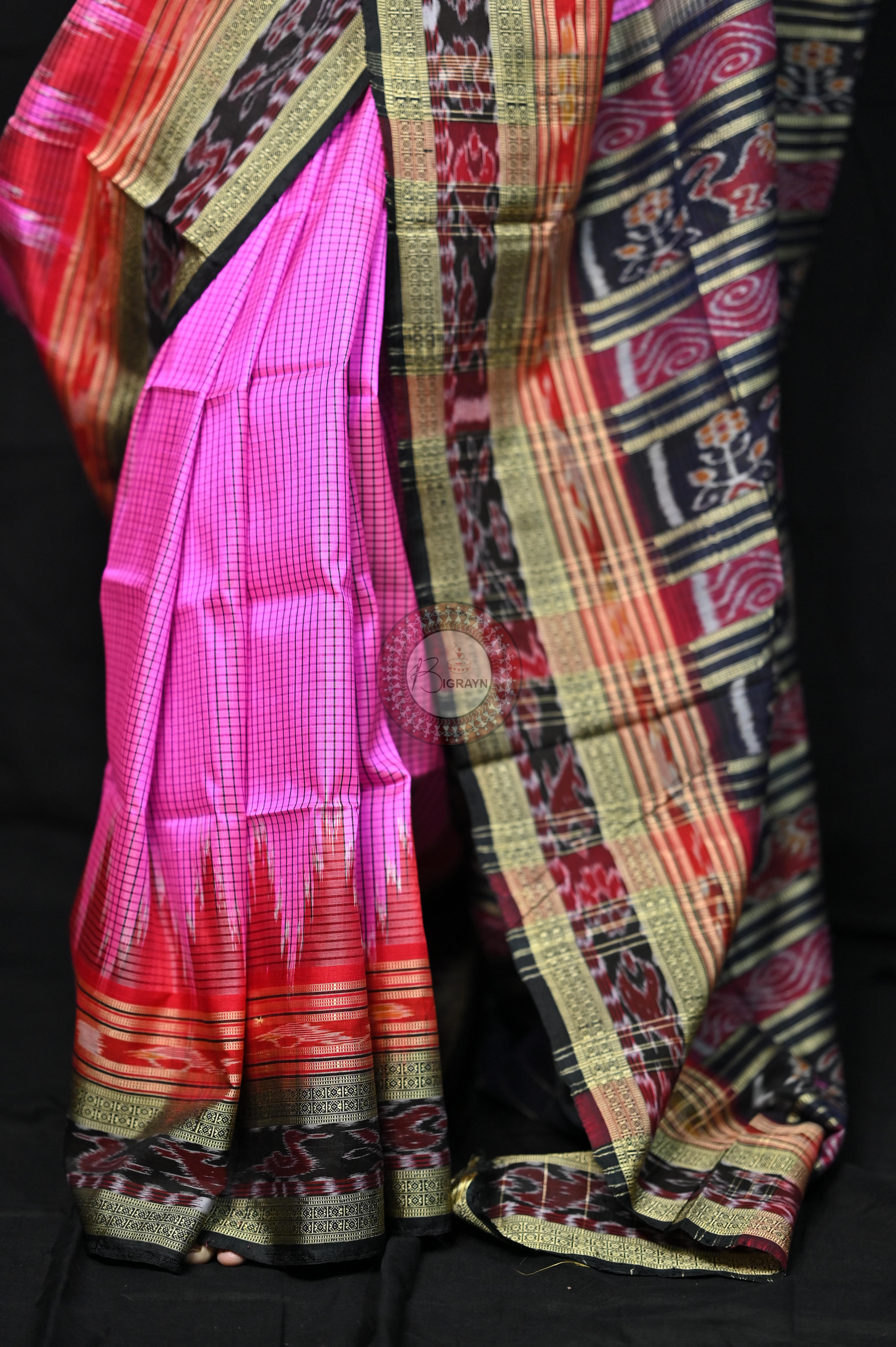 Pink Sachipar Khandua Silk Saree