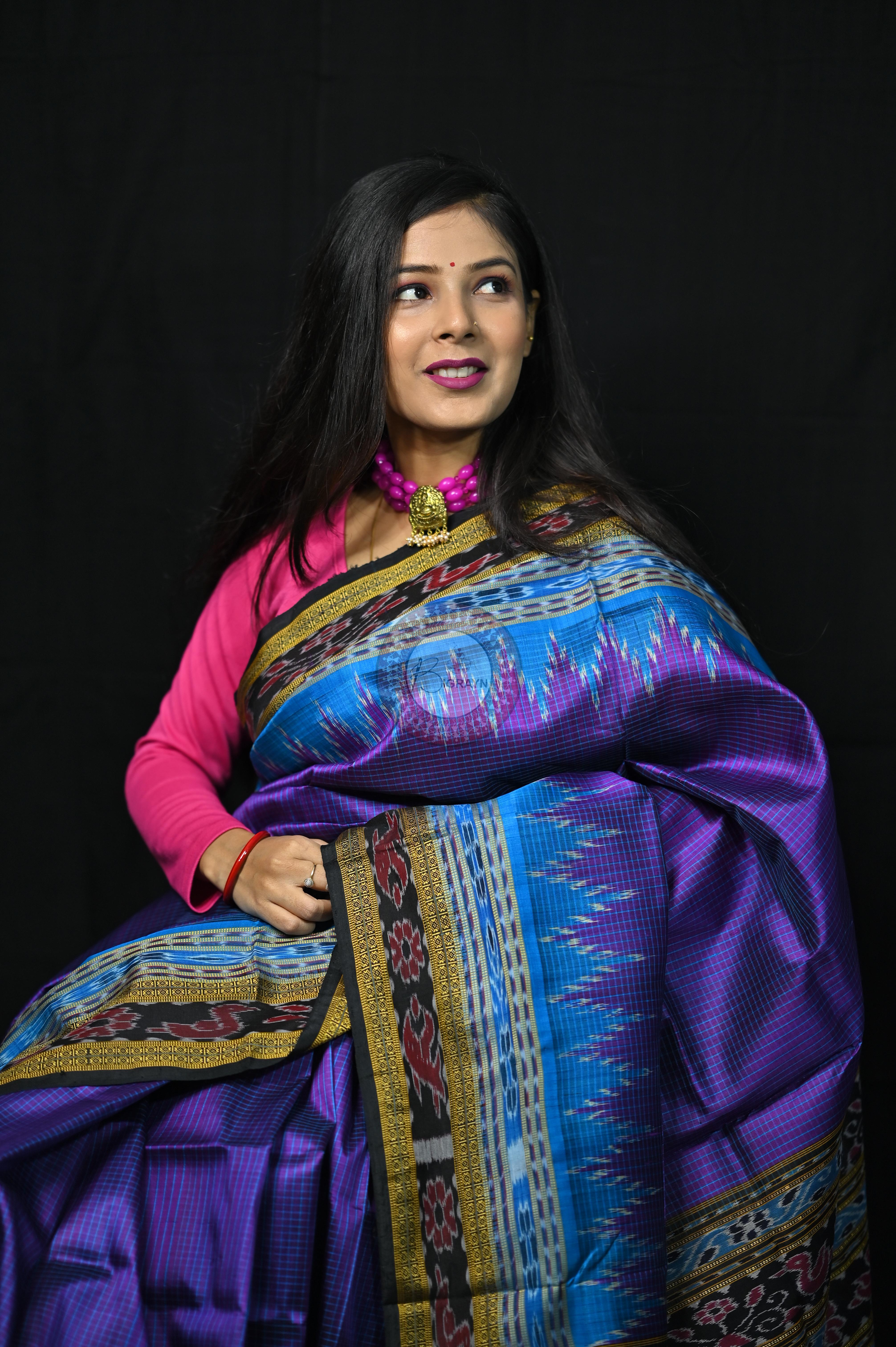 Purple Khandua Sachipar Silk Saree