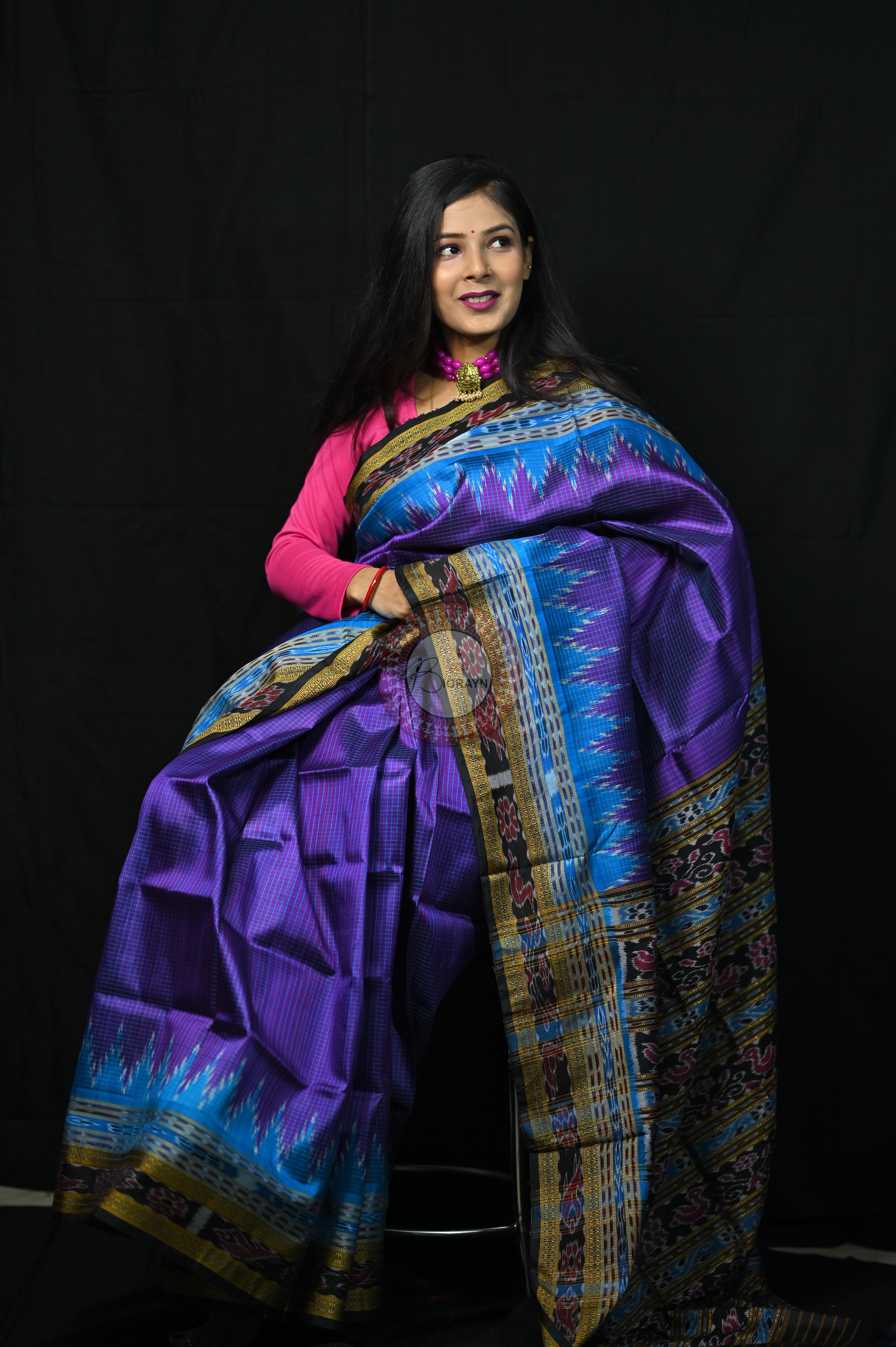 Purple Khandua Sachipar Silk Saree