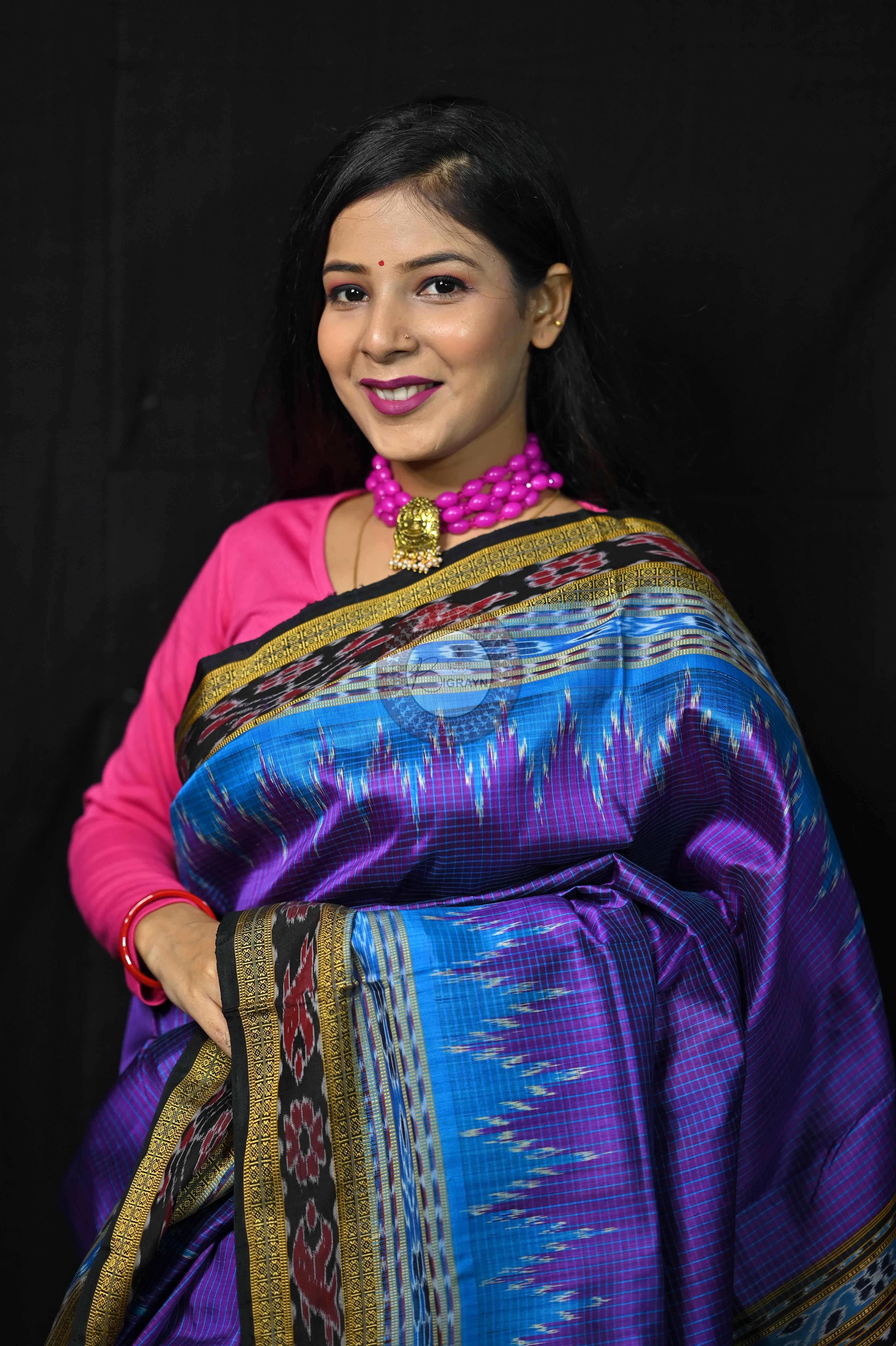 Purple Khandua Sachipar Silk Saree