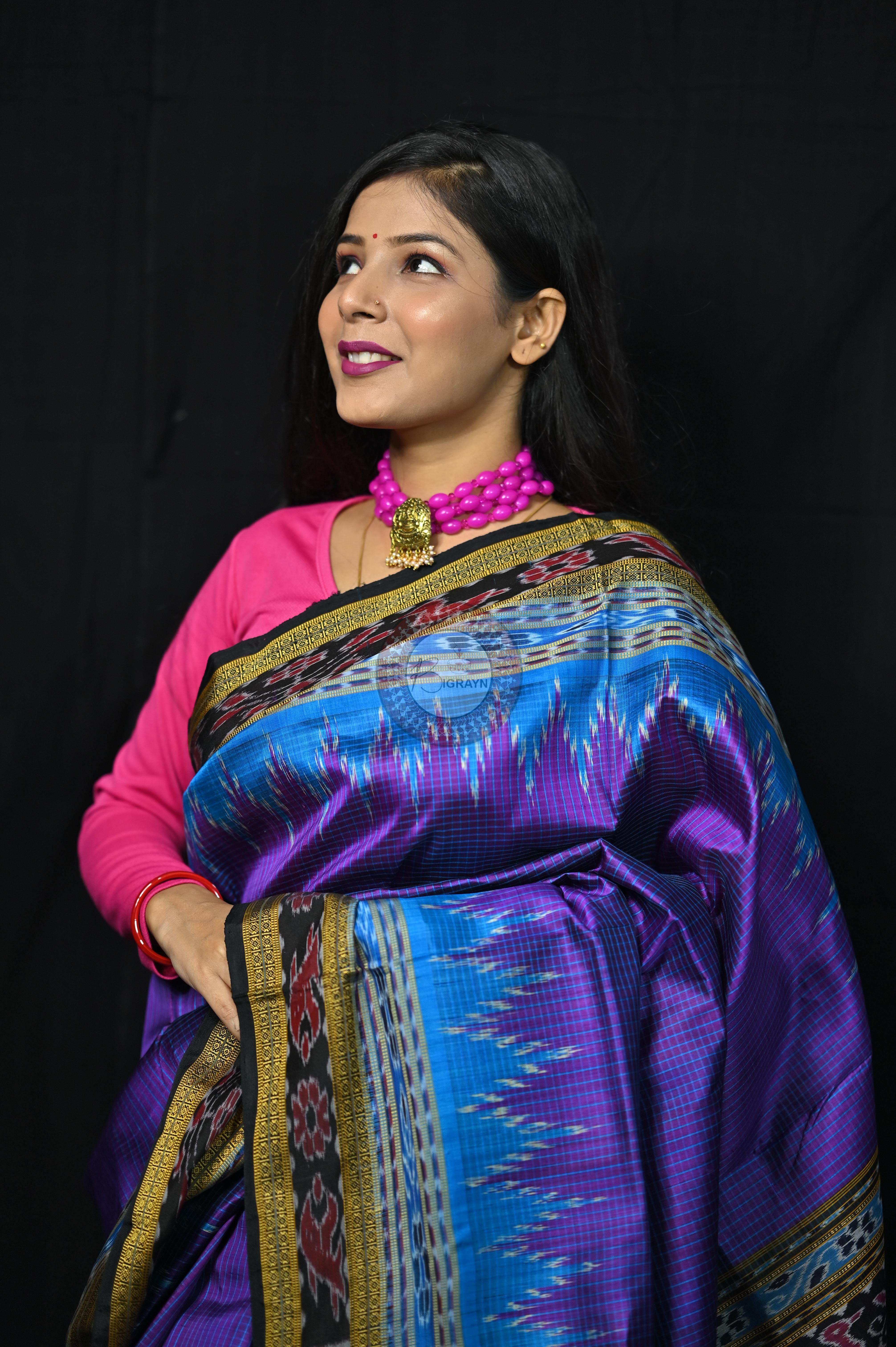 Purple Khandua Sachipar Silk Saree