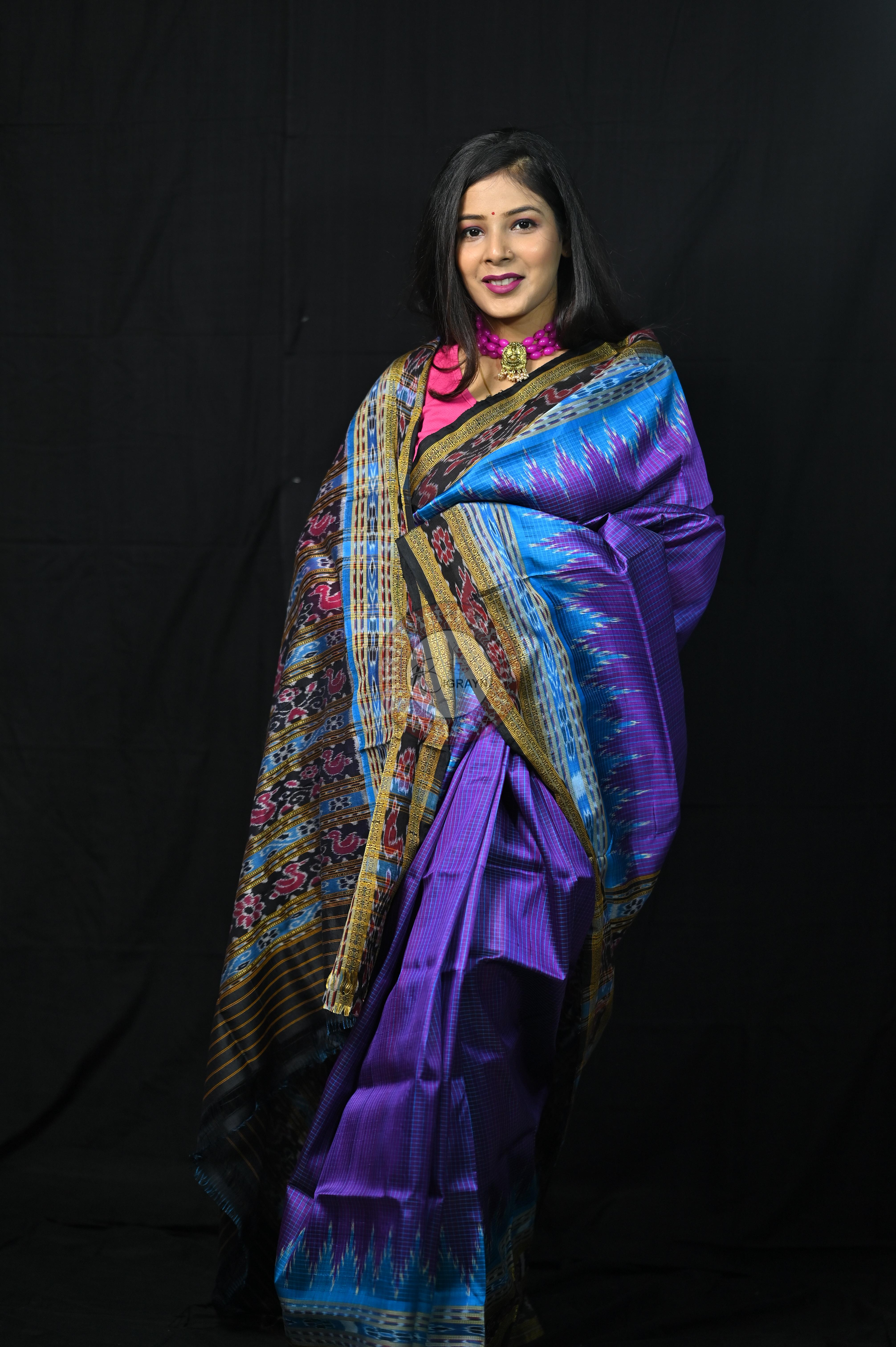 Purple Khandua Sachipar Silk Saree
