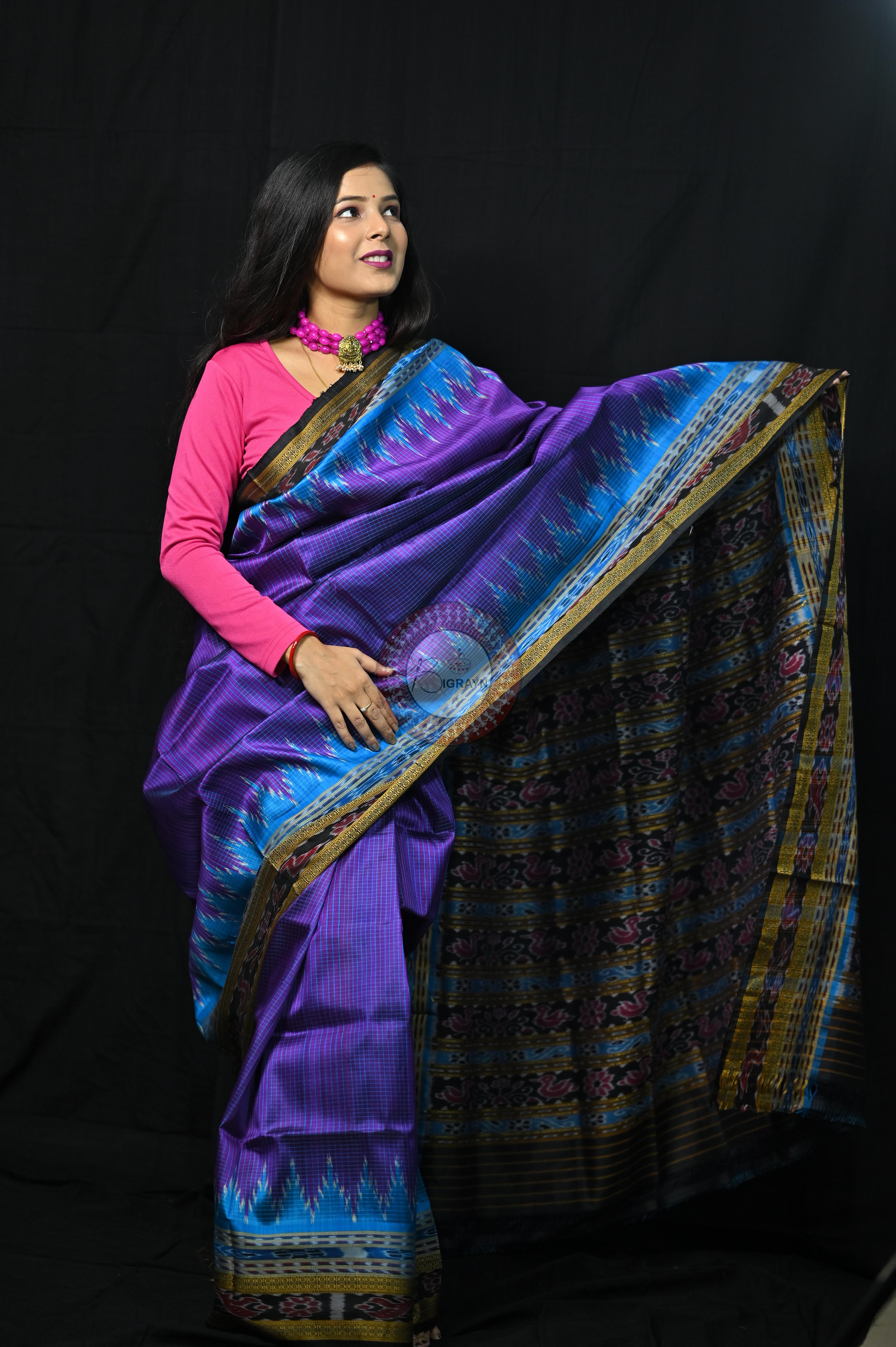 Purple Khandua Sachipar Silk Saree