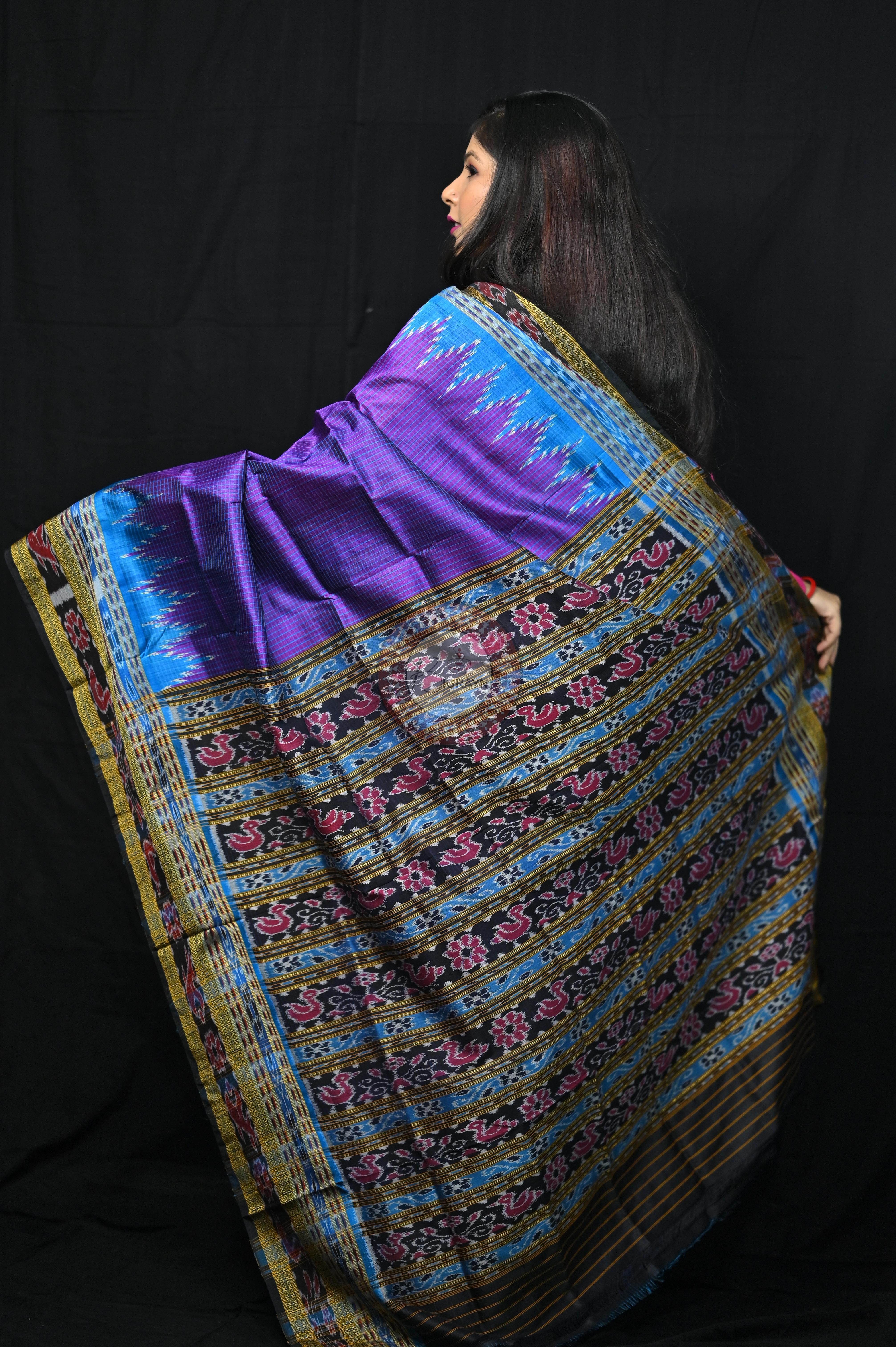Purple Khandua Sachipar Silk Saree