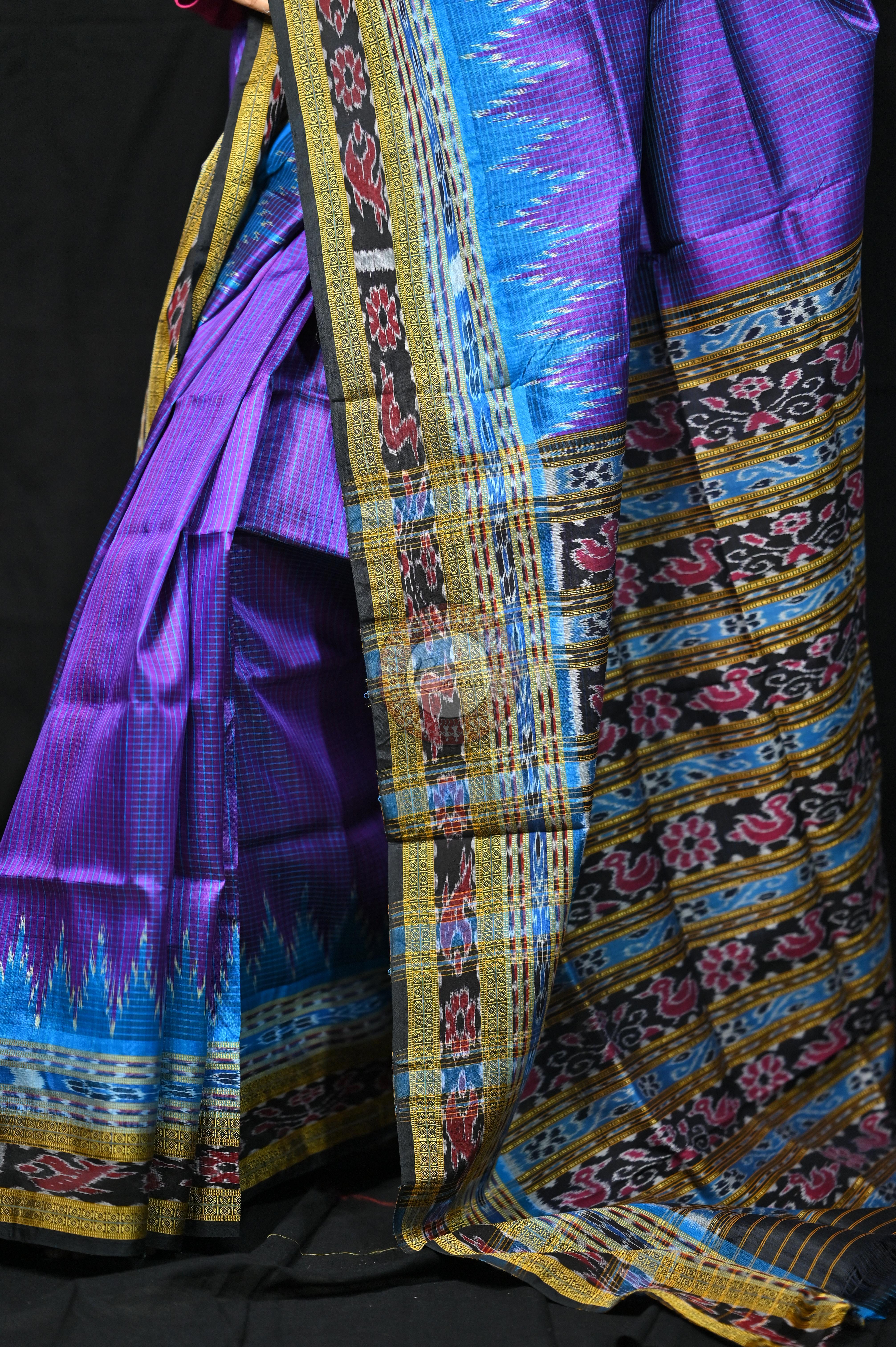 Purple Khandua Sachipar Silk Saree