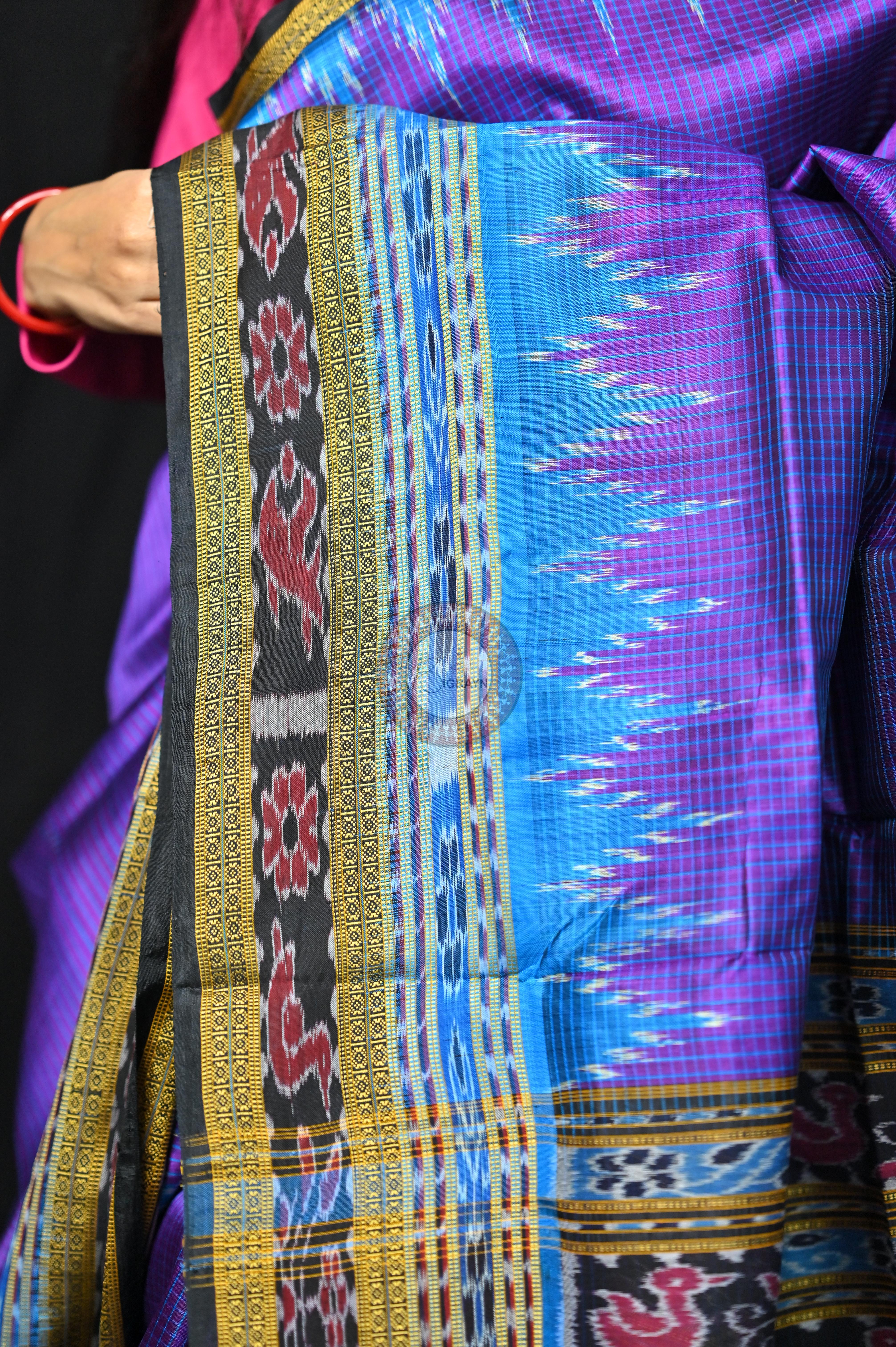 Purple Khandua Sachipar Silk Saree