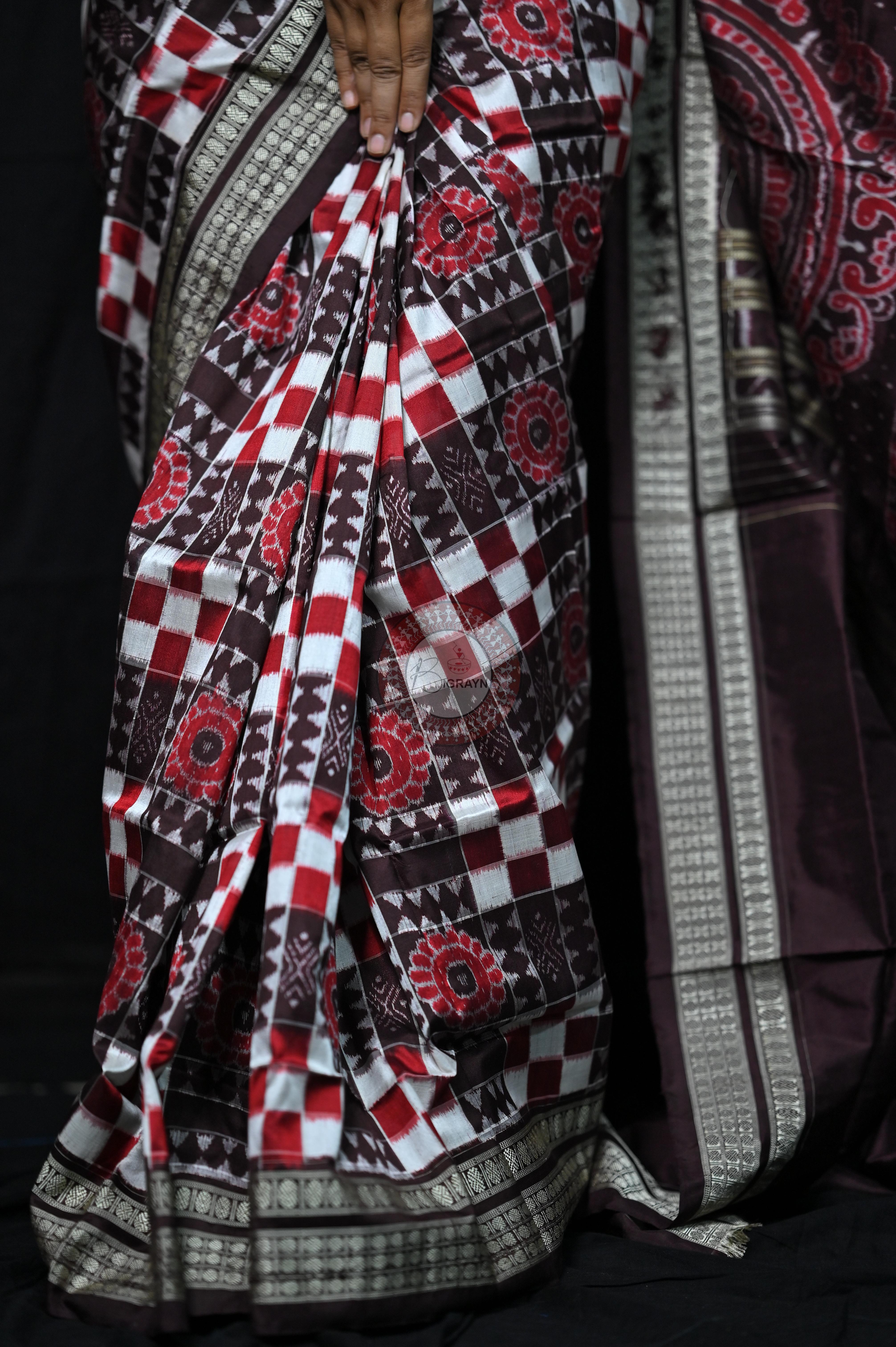 Coffee Utkalaxmi Sambalpuri Silk Saree