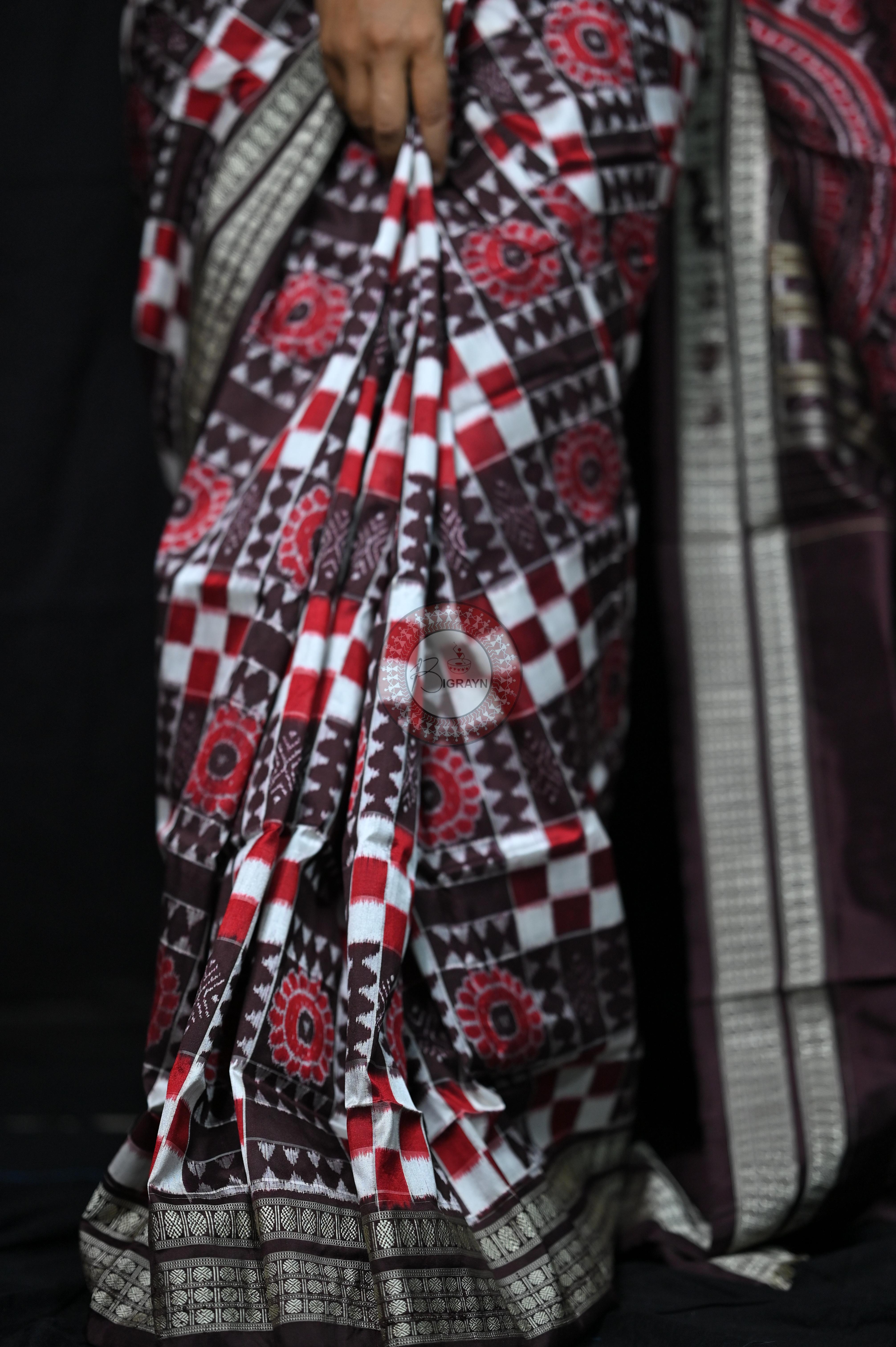 Coffee Utkalaxmi Sambalpuri Silk Saree