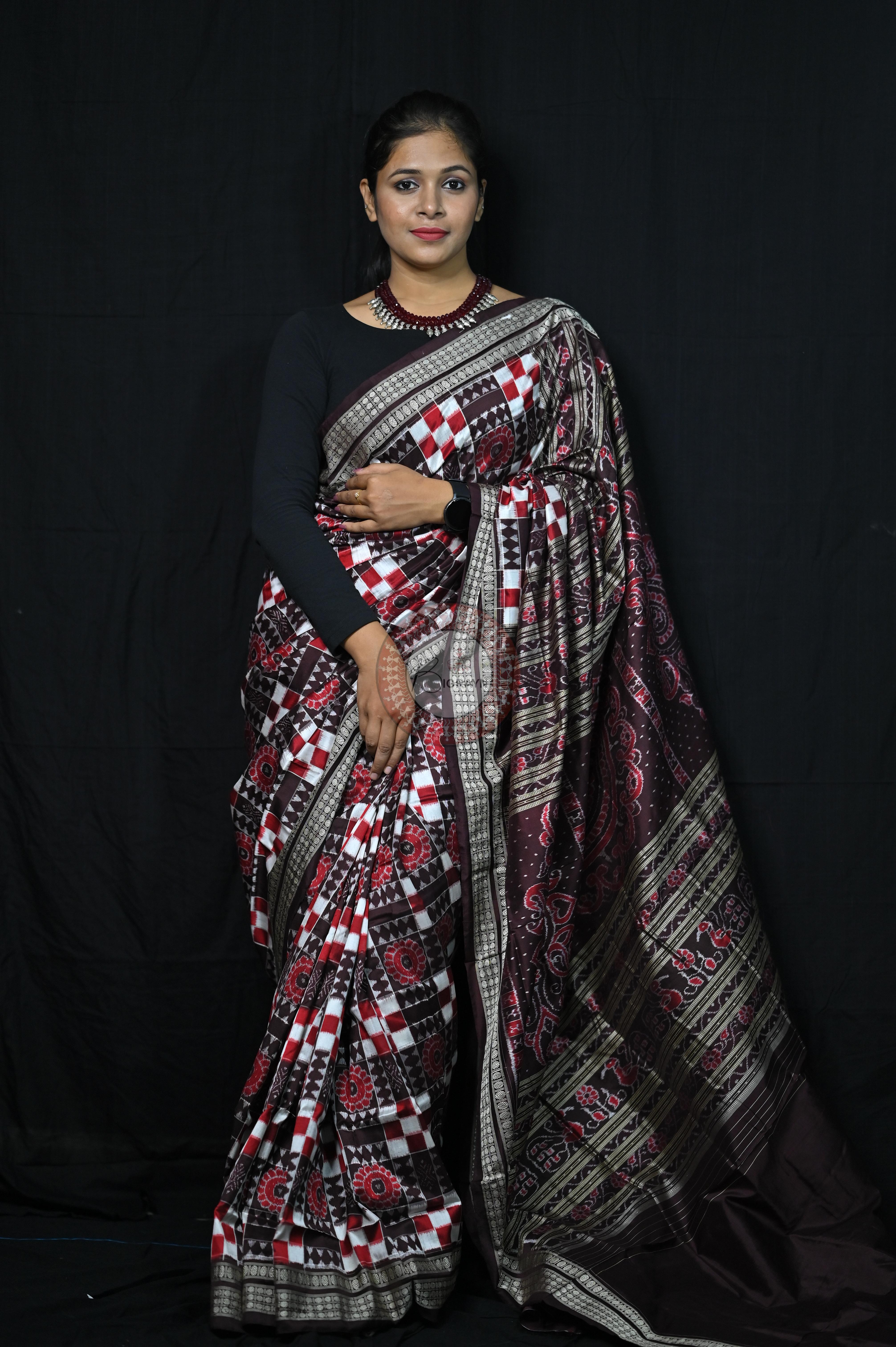 Coffee Utkalaxmi Sambalpuri Silk Saree