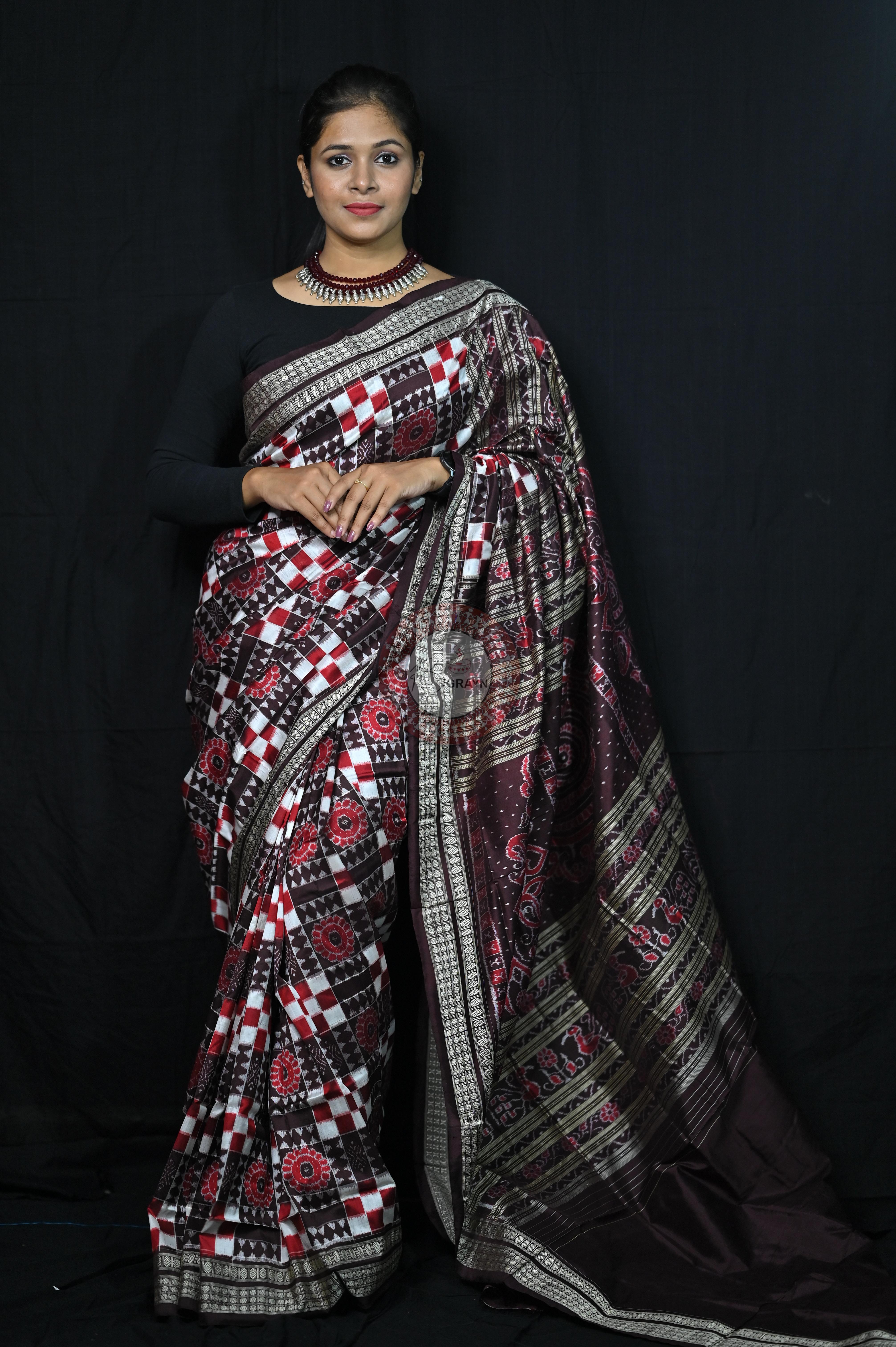 Coffee Utkalaxmi Sambalpuri Silk Saree
