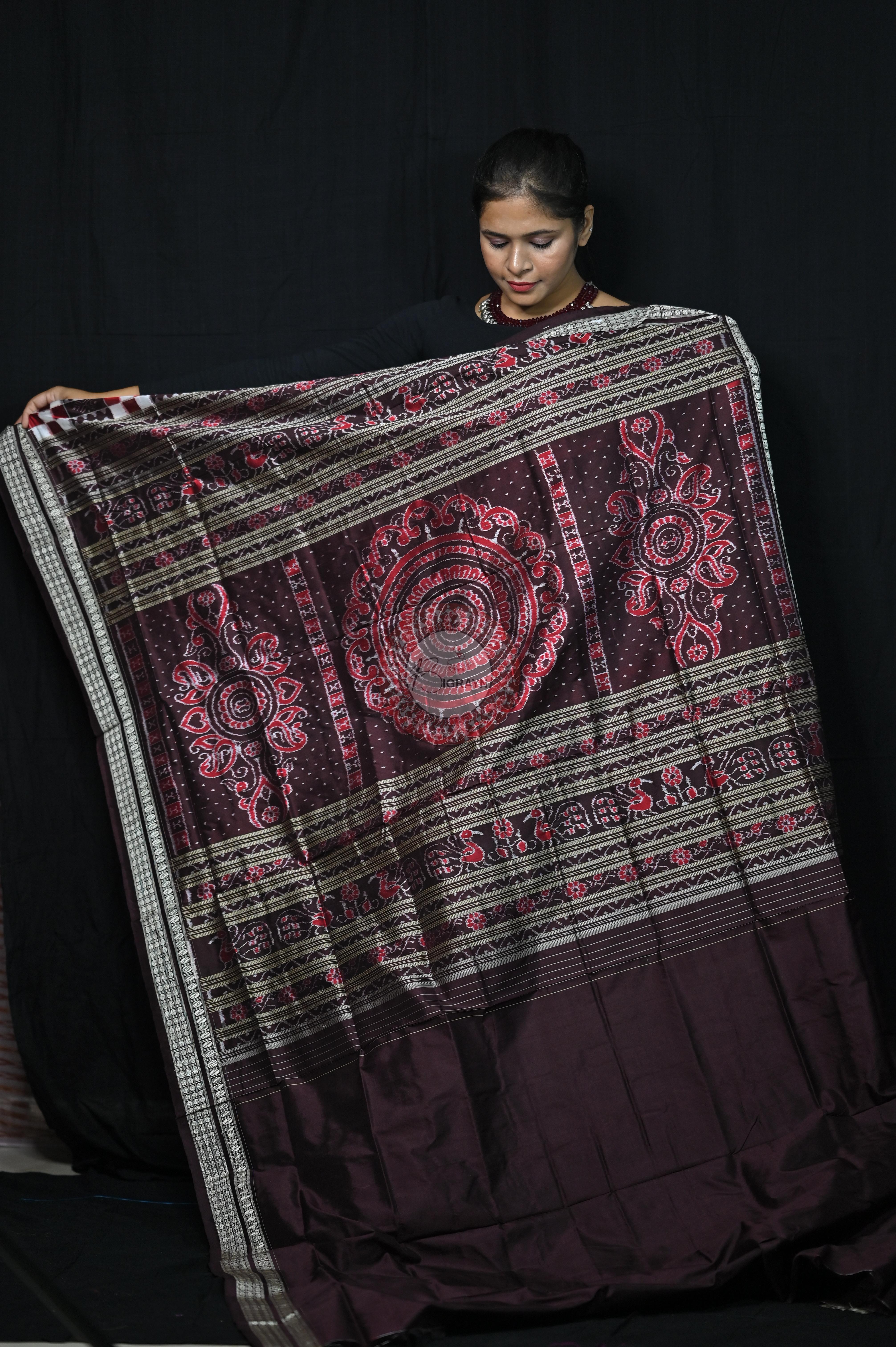 Coffee Utkalaxmi Sambalpuri Silk Saree