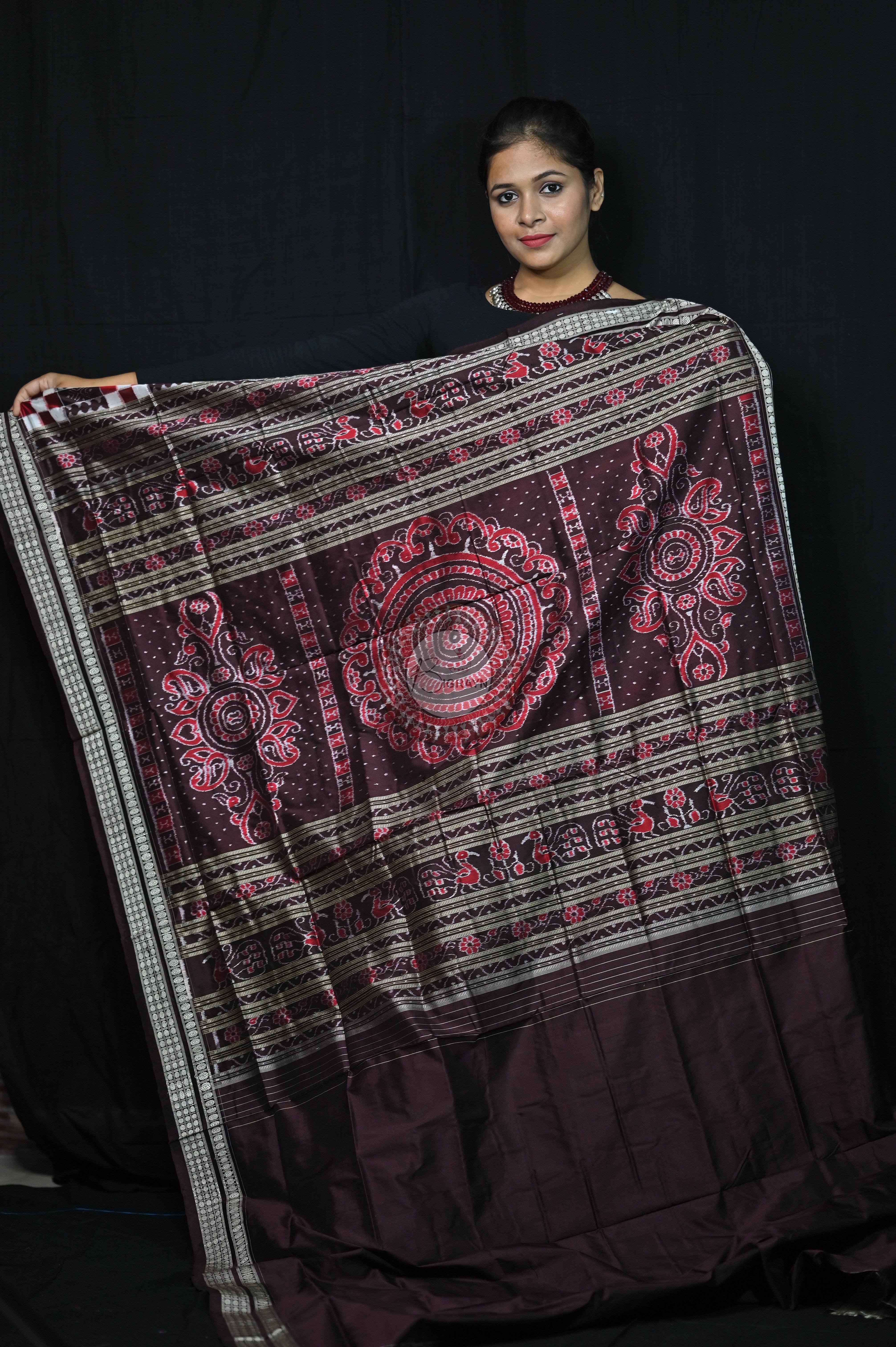 Coffee Utkalaxmi Sambalpuri Silk Saree