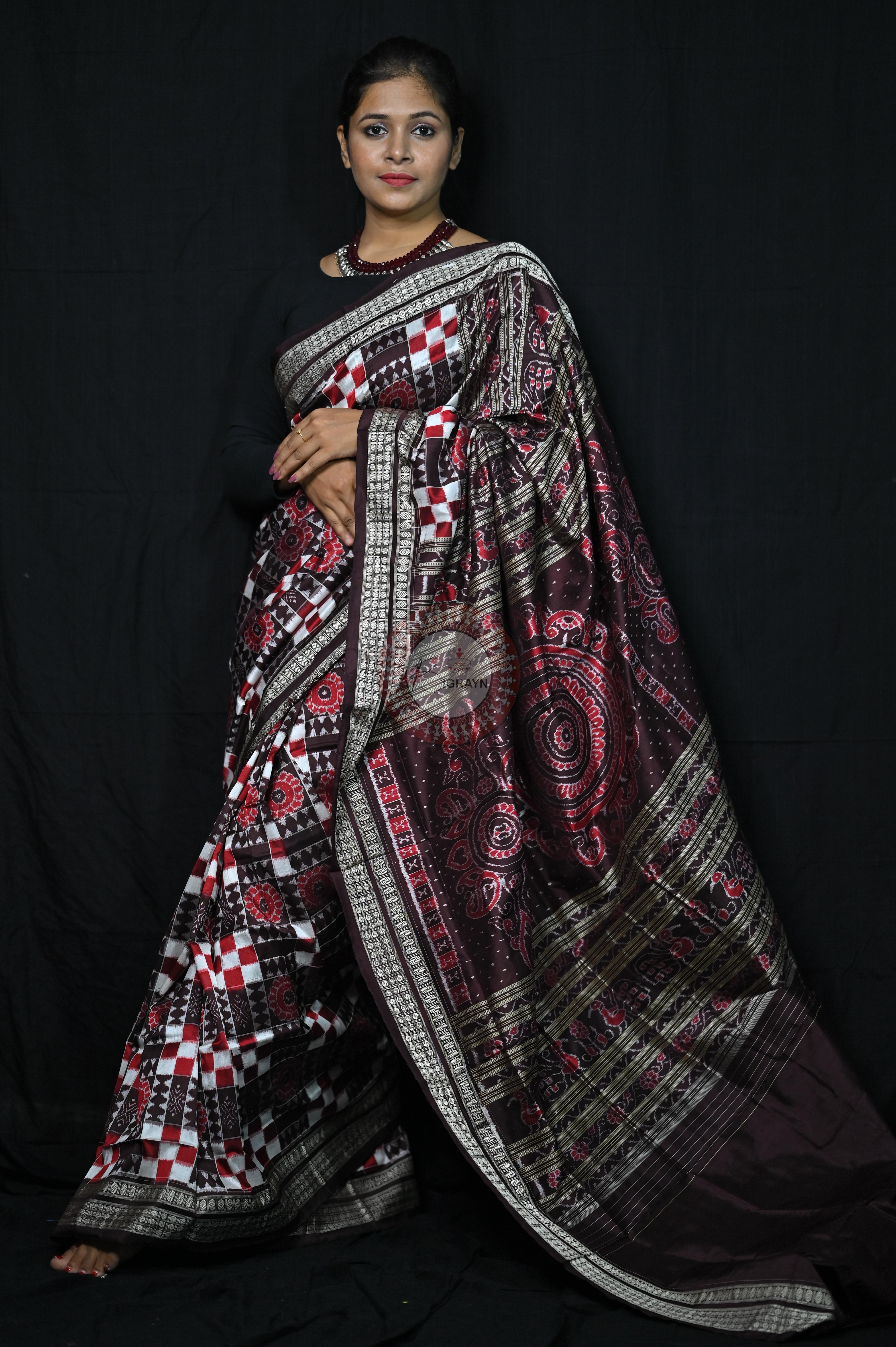 Coffee Utkalaxmi Sambalpuri Silk Saree