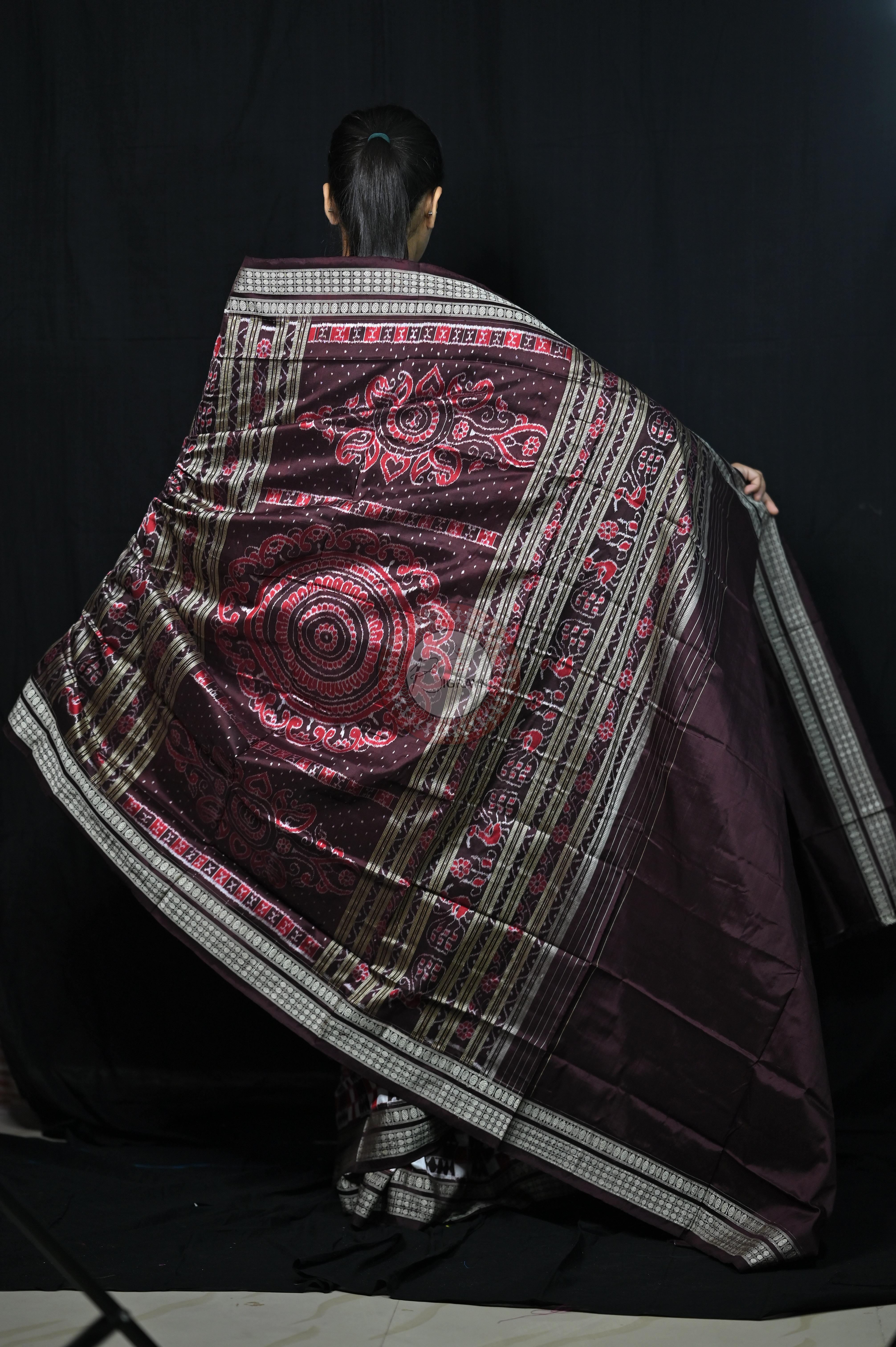 Coffee Utkalaxmi Sambalpuri Silk Saree