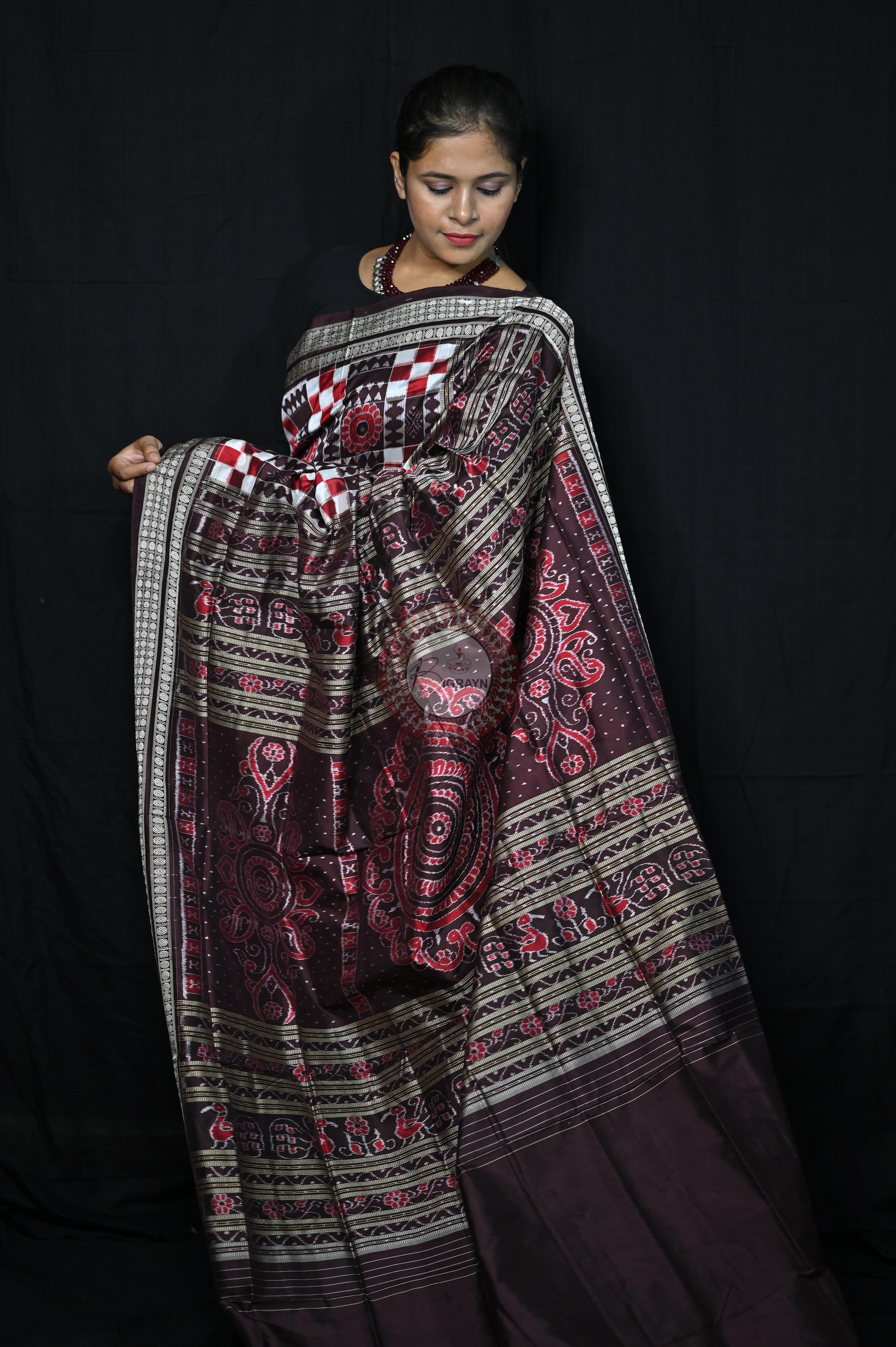 Coffee Utkalaxmi Sambalpuri Silk Saree