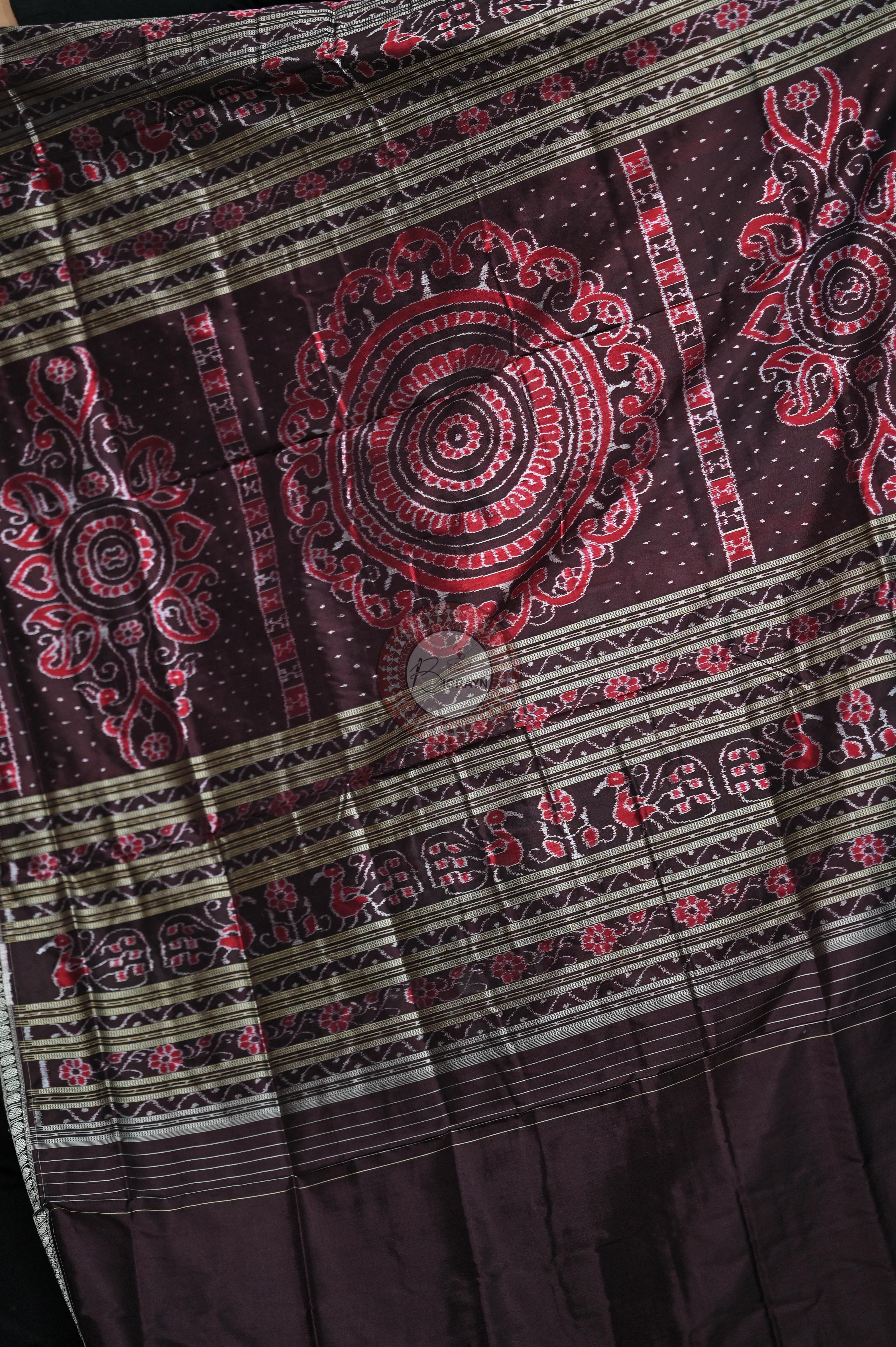 Coffee Utkalaxmi Sambalpuri Silk Saree