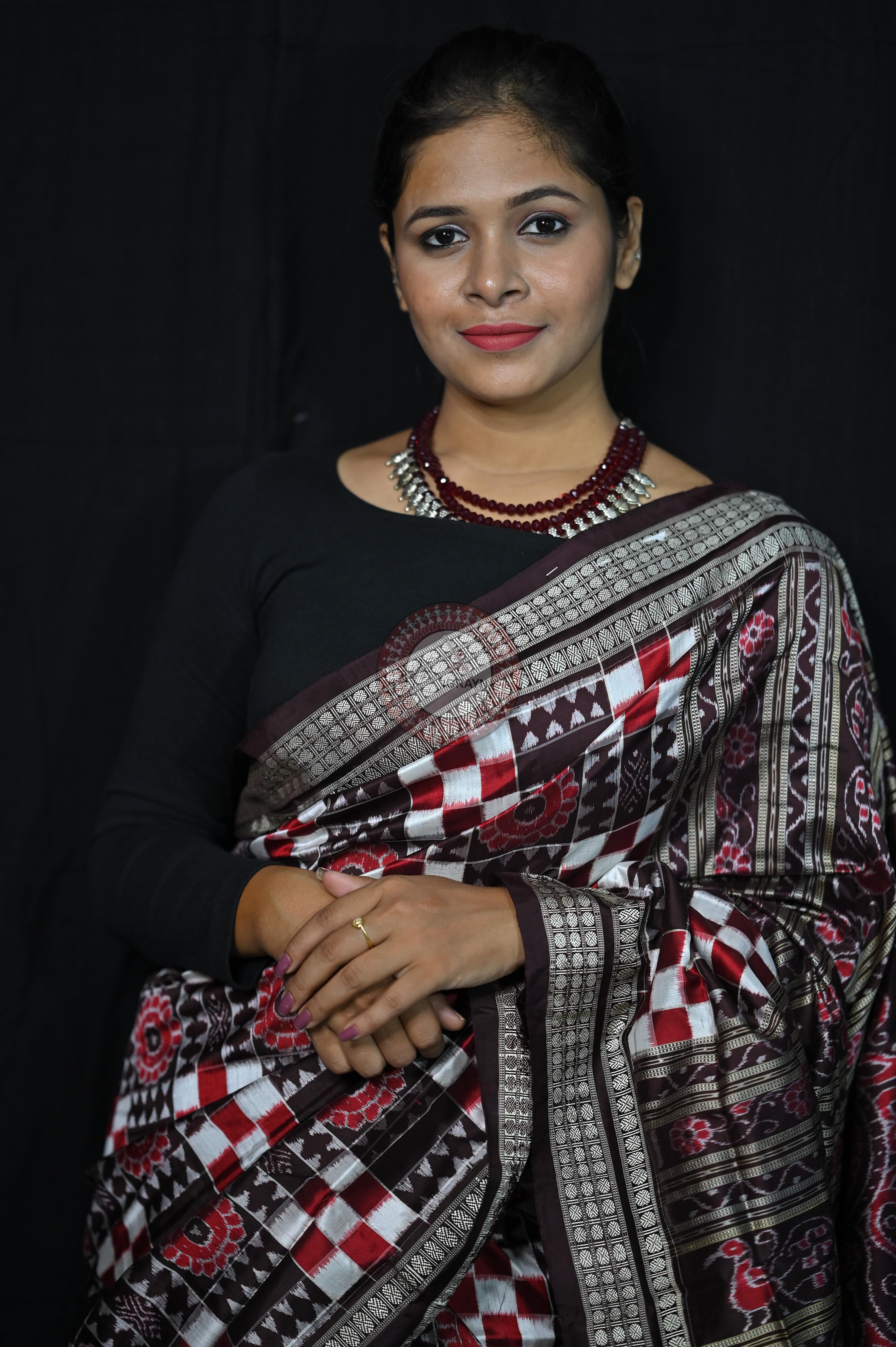 Coffee Utkalaxmi Sambalpuri Silk Saree