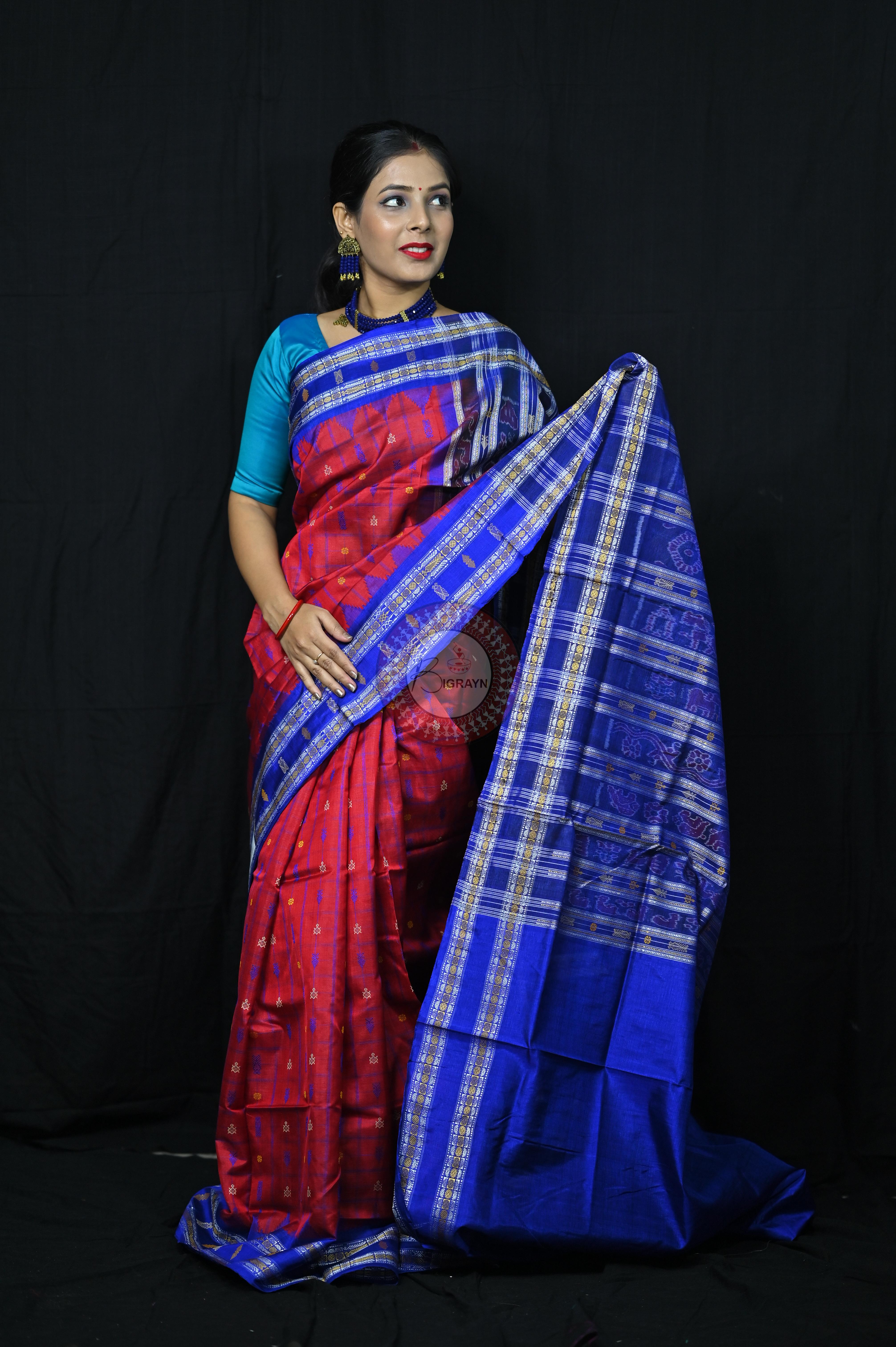 "Odisha Handloom Hazarbuti Bomkai Silk Saree with thousand buti motifs, intricate pallu design, and rich traditional craftsmanship"