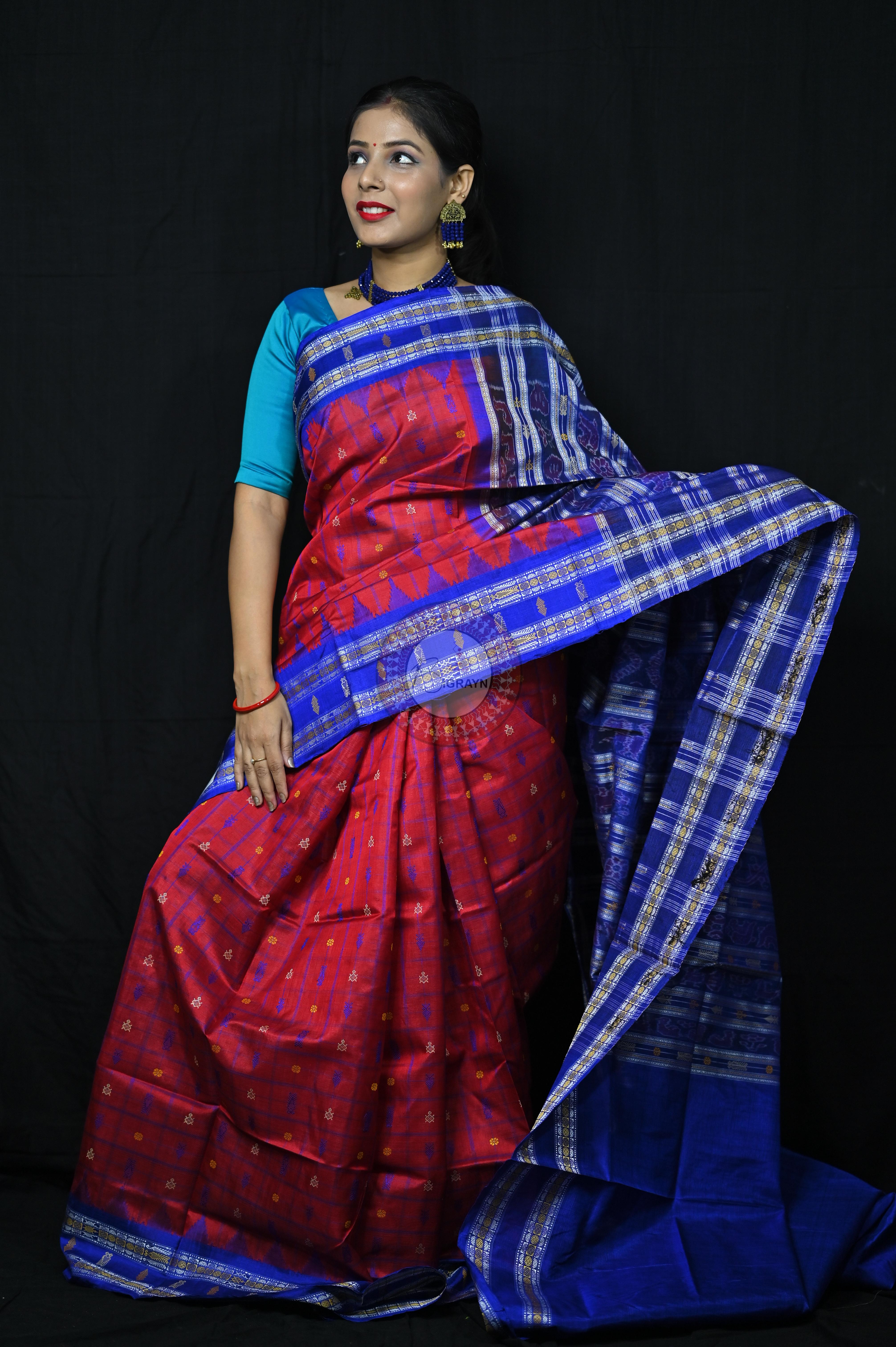 "Odisha Handloom Hazarbuti Bomkai Silk Saree with thousand buti motifs, intricate pallu design, and rich traditional craftsmanship"