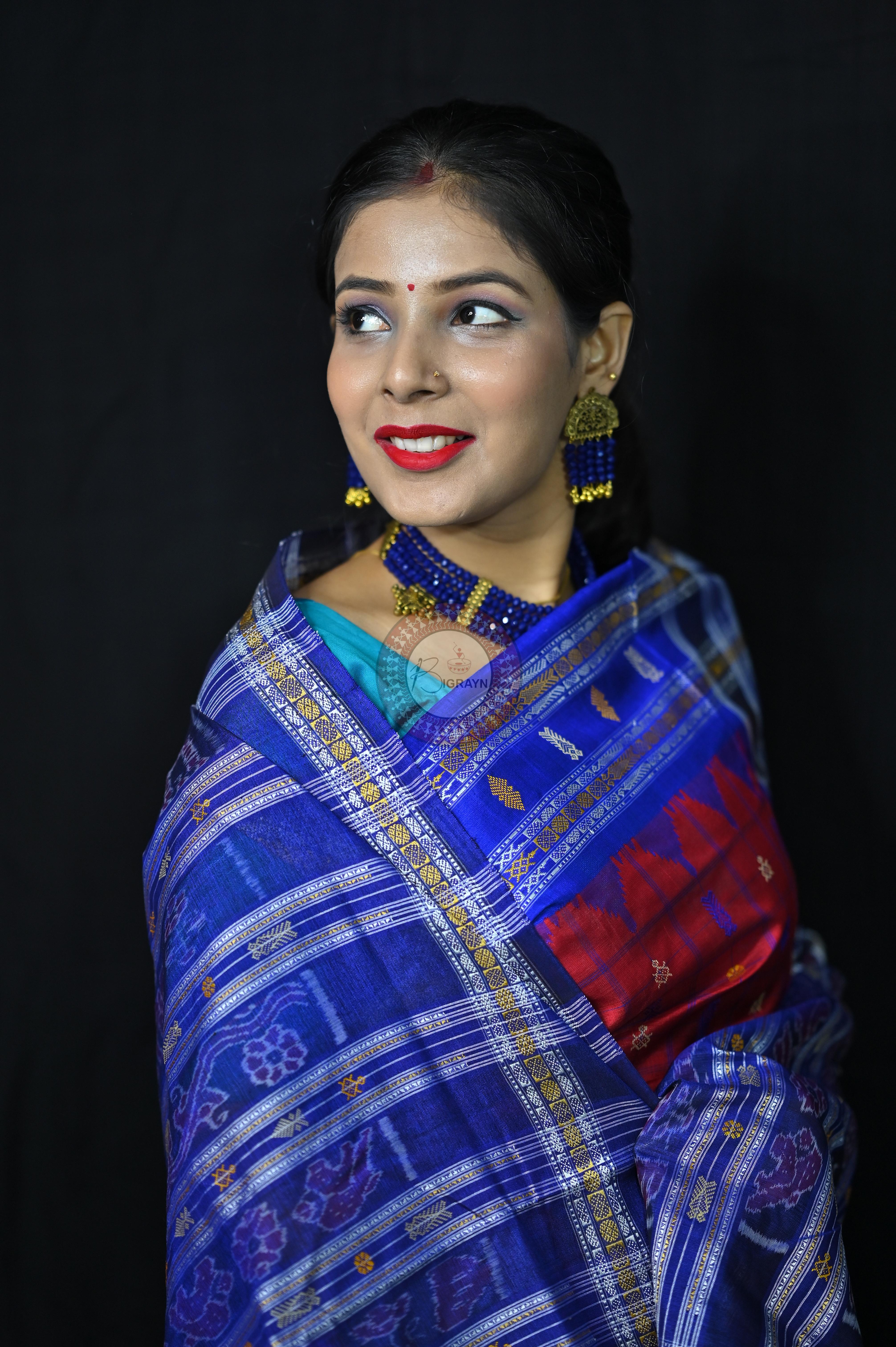 "Odisha Handloom Hazarbuti Bomkai Silk Saree with thousand buti motifs, intricate pallu design, and rich traditional craftsmanship"