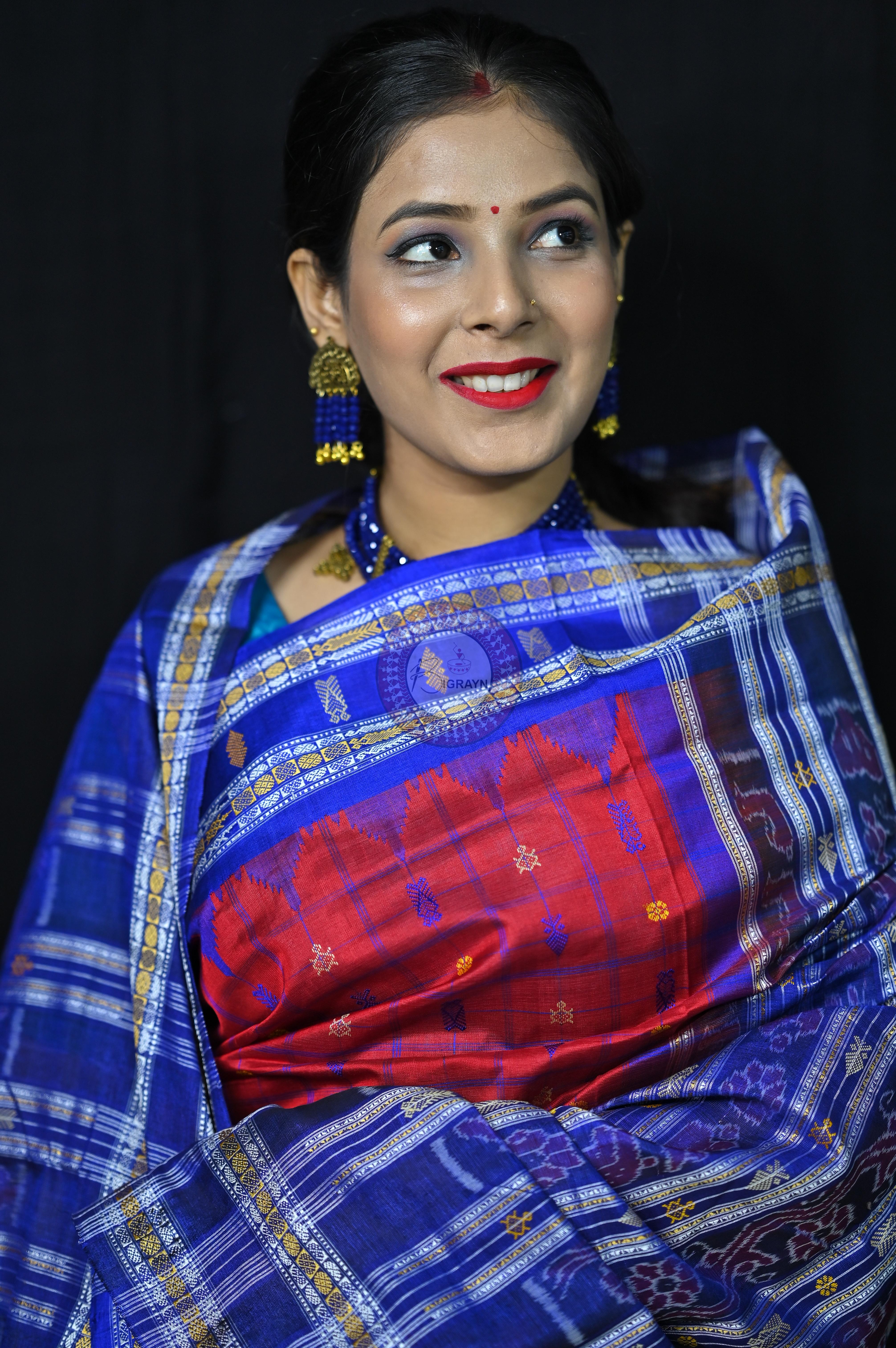 "Odisha Handloom Hazarbuti Bomkai Silk Saree with thousand buti motifs, intricate pallu design, and rich traditional craftsmanship"