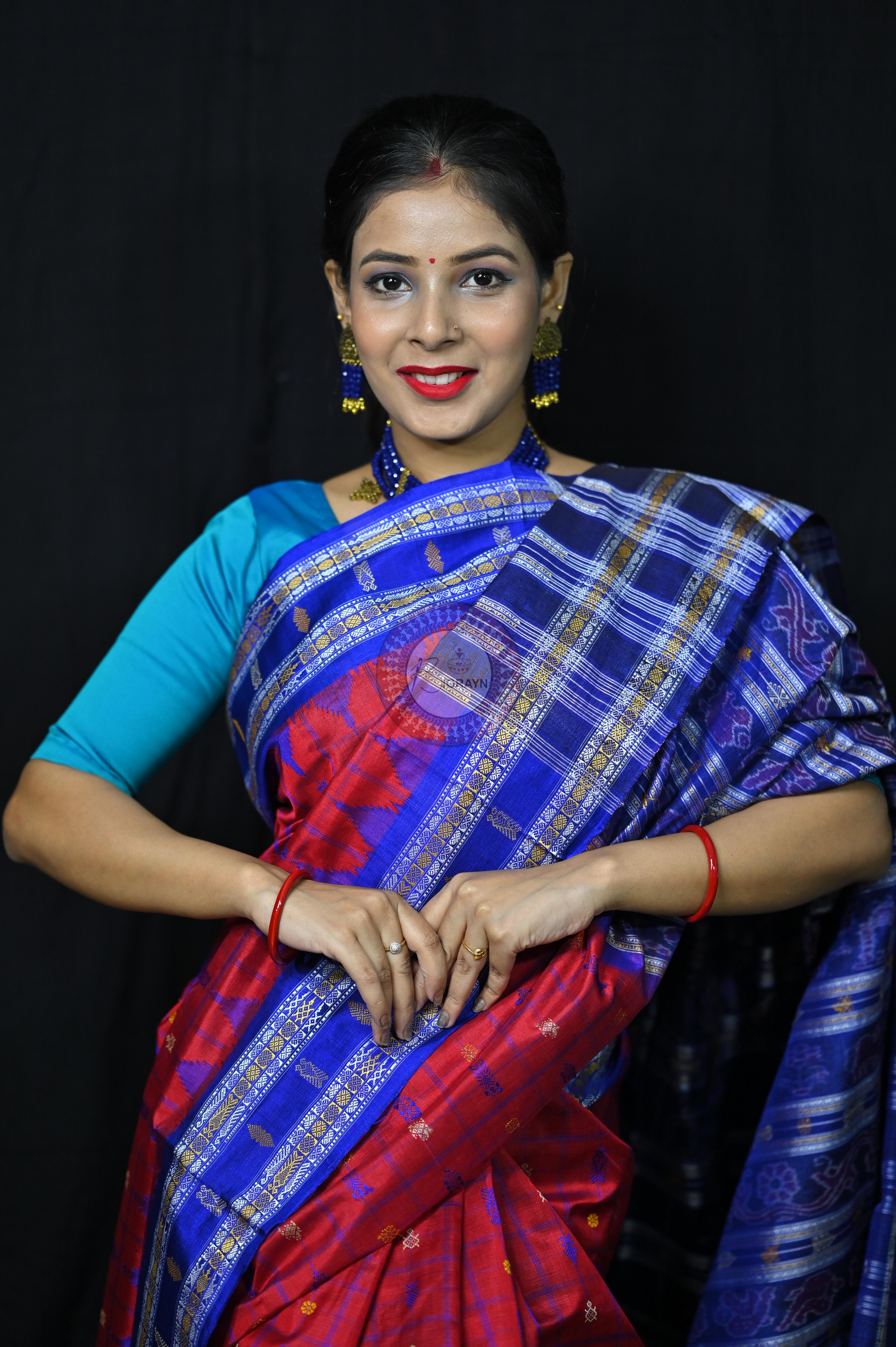 "Odisha Handloom Hazarbuti Bomkai Silk Saree with thousand buti motifs, intricate pallu design, and rich traditional craftsmanship"
