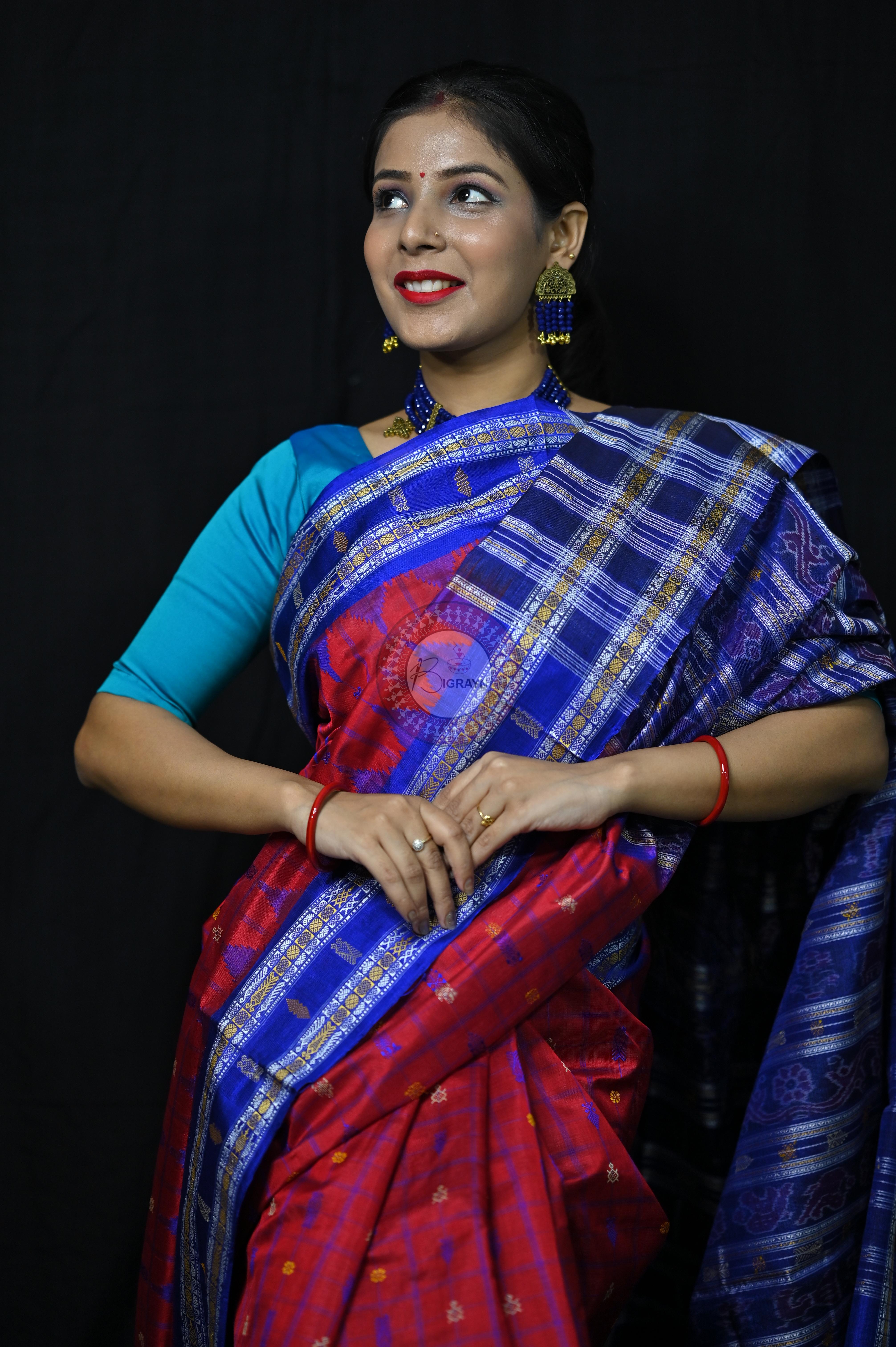 "Odisha Handloom Hazarbuti Bomkai Silk Saree with thousand buti motifs, intricate pallu design, and rich traditional craftsmanship"